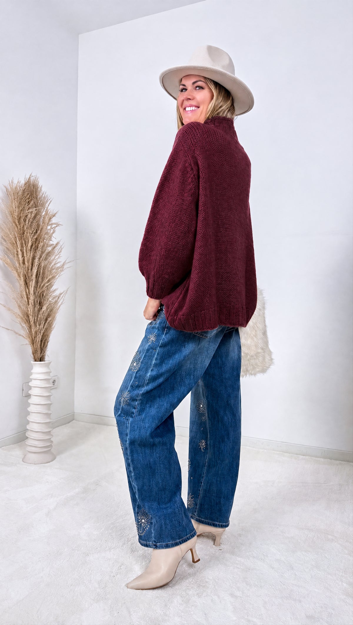Strickpullover Autumn Ridge *Bordeaux*