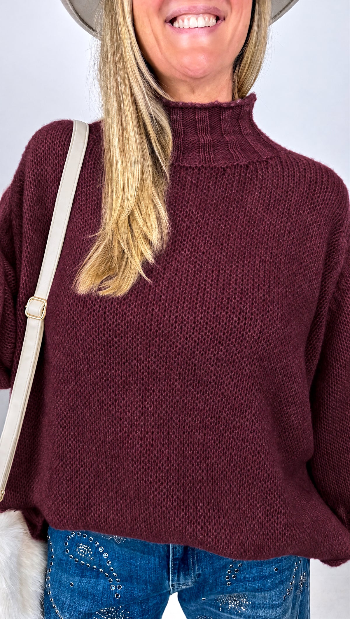 Strickpullover Autumn Ridge *Bordeaux*