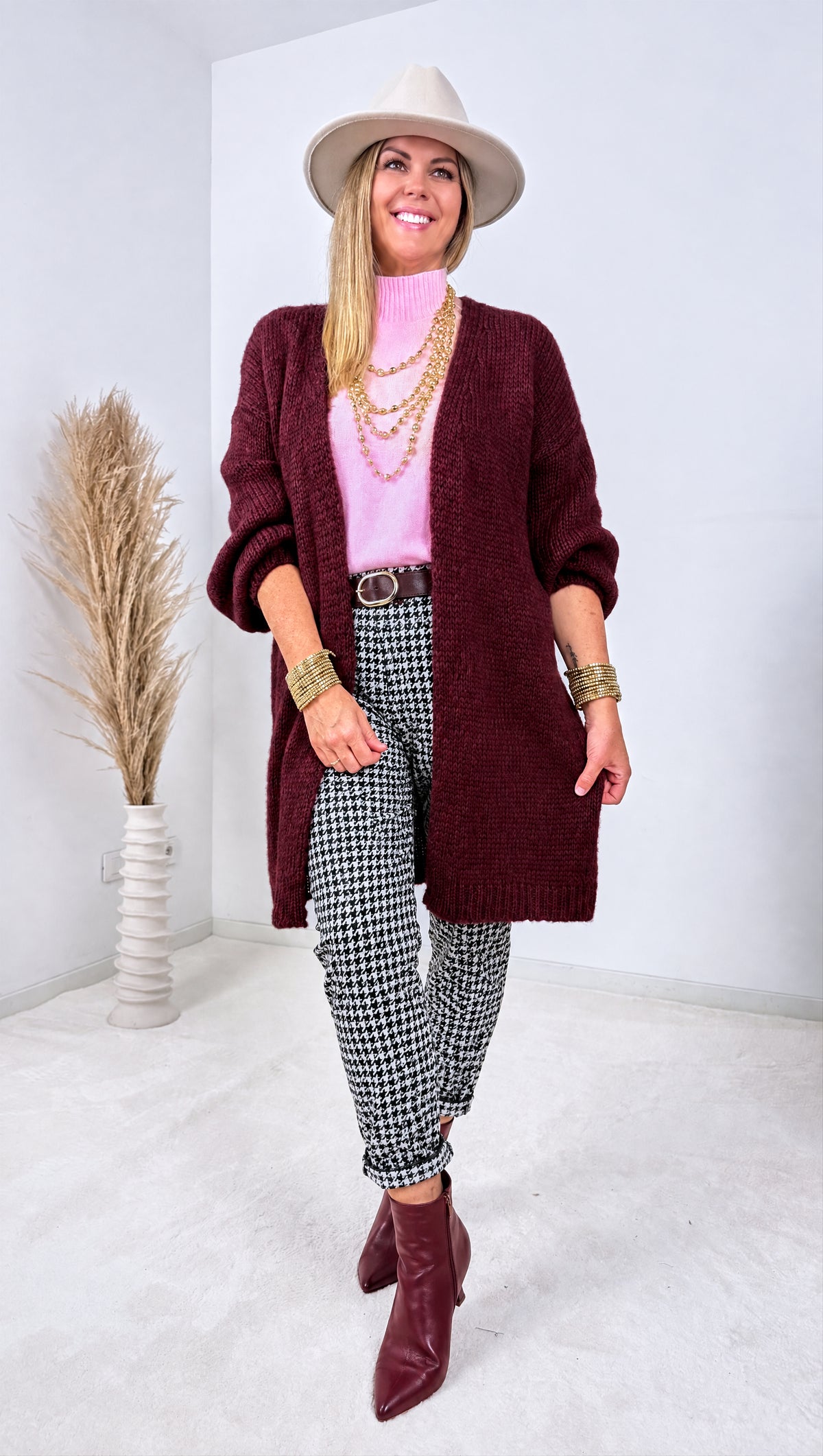 Strickjacke Smile *Bordeaux*