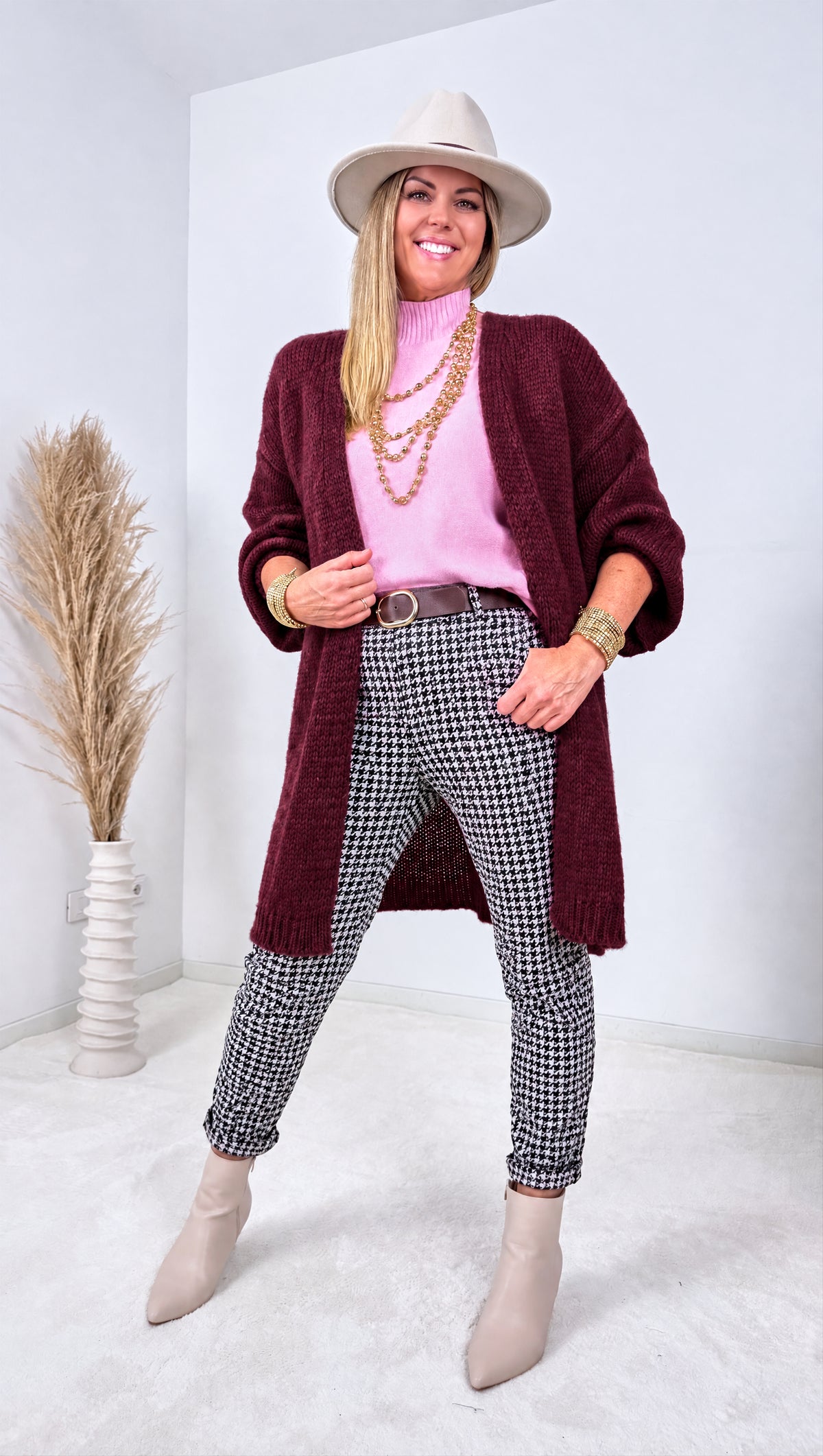 Strickjacke Smile *Bordeaux*