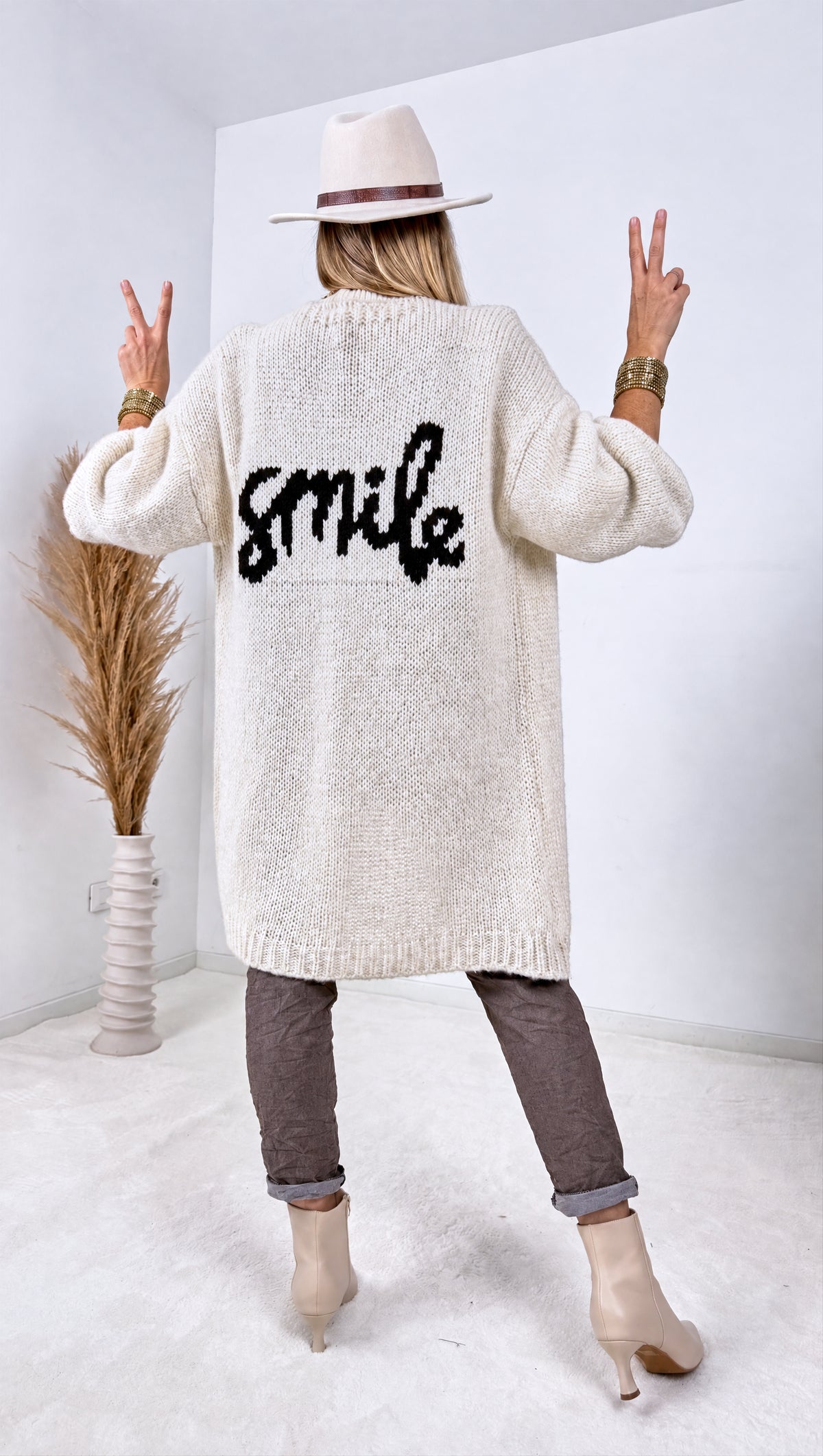 Strickjacke Smile *Weiß*
