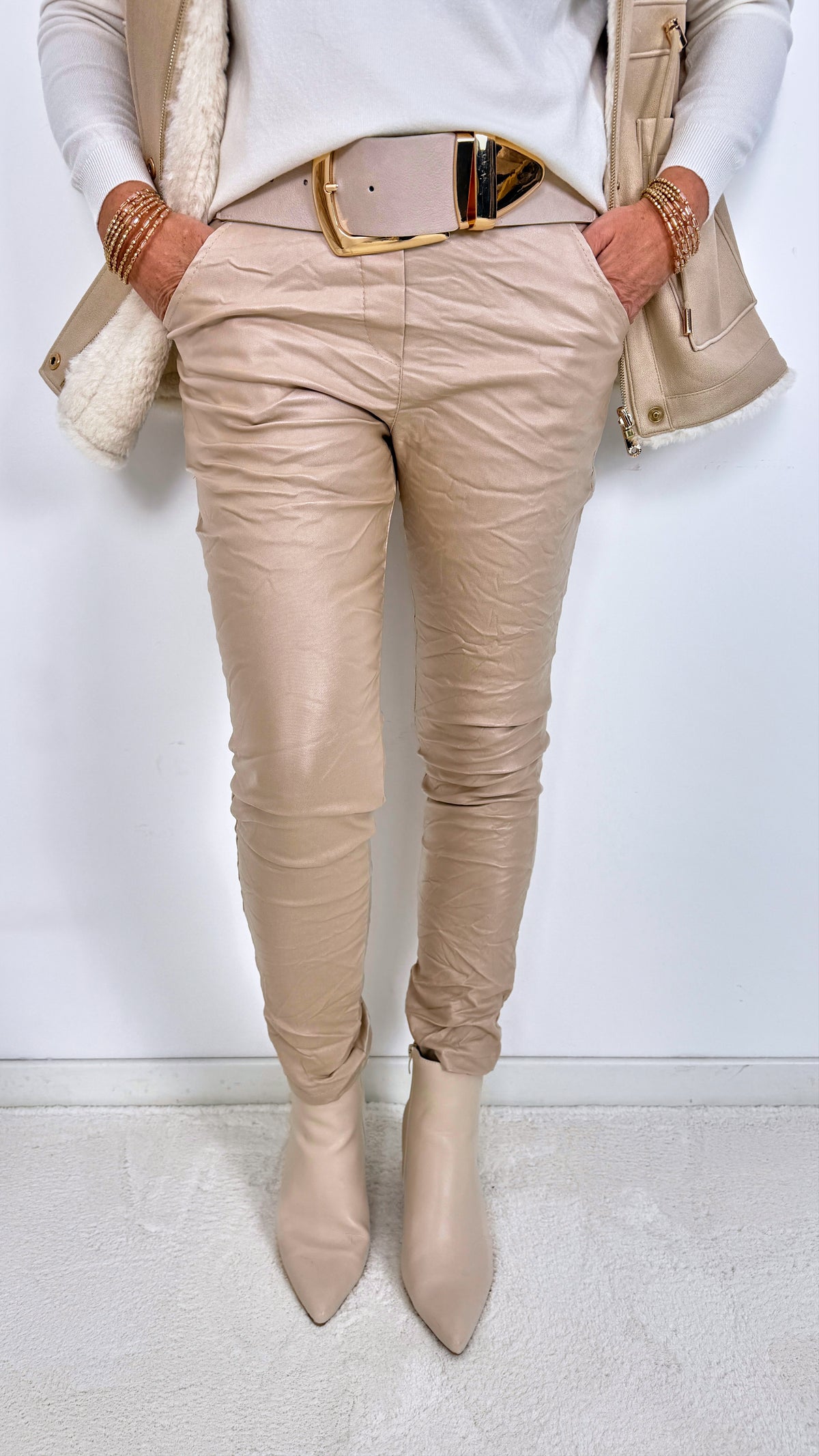 Jogpants Leather Classic *Beige*