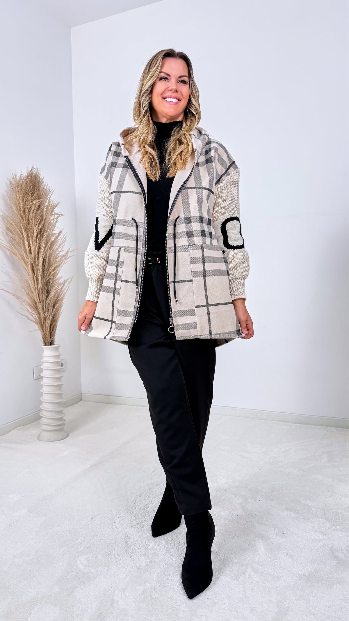Langer Sweat-Mantel Foglia *Beige*