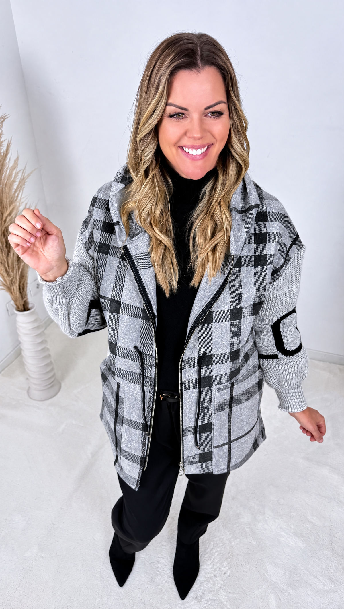 Langer Sweat-Mantel Foglia *Grau*