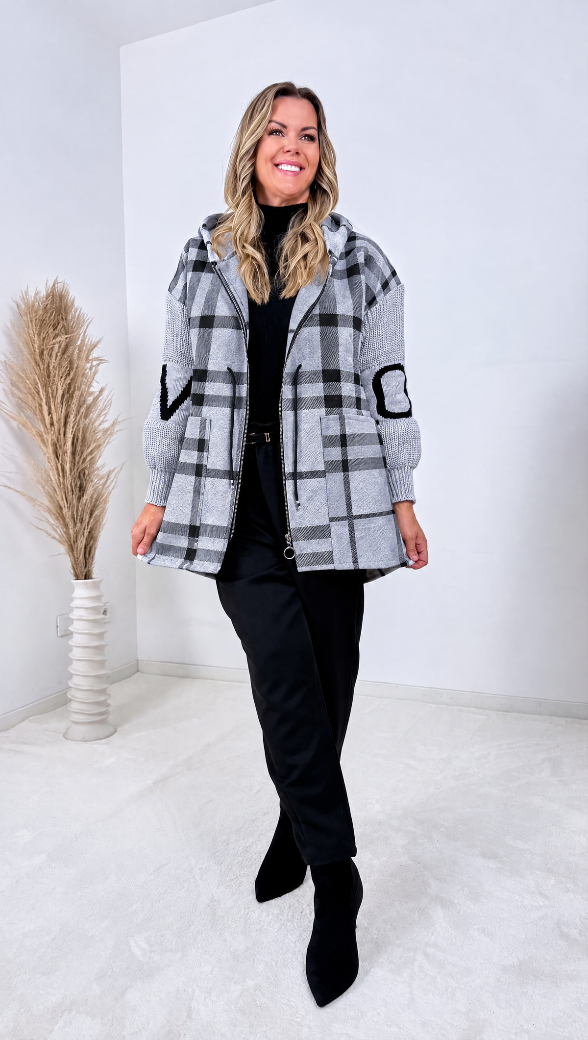 Langer Sweat-Mantel Foglia *Grau*