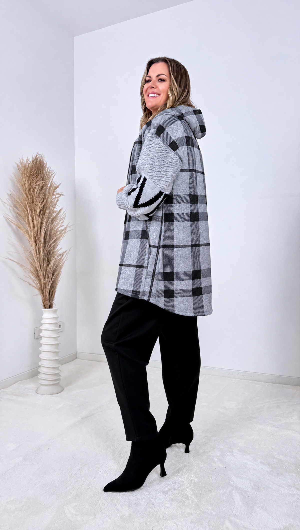 Langer Sweat-Mantel Foglia *Grau*