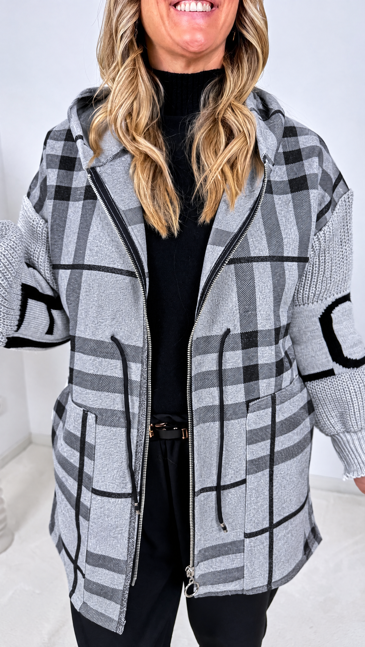 Langer Sweat-Mantel Foglia *Grau*