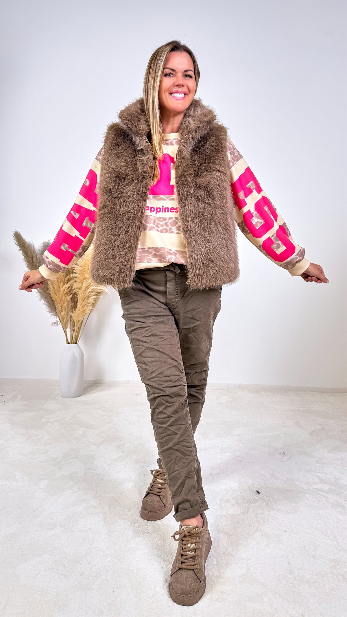 Kunst-Fell Weste Nordic Breeze *Taupe* - Power of Princess