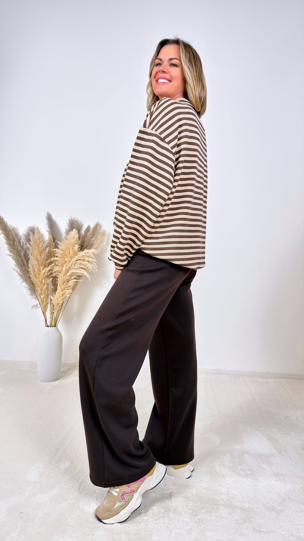 Sweatshirt Amour Stripes *Beige*