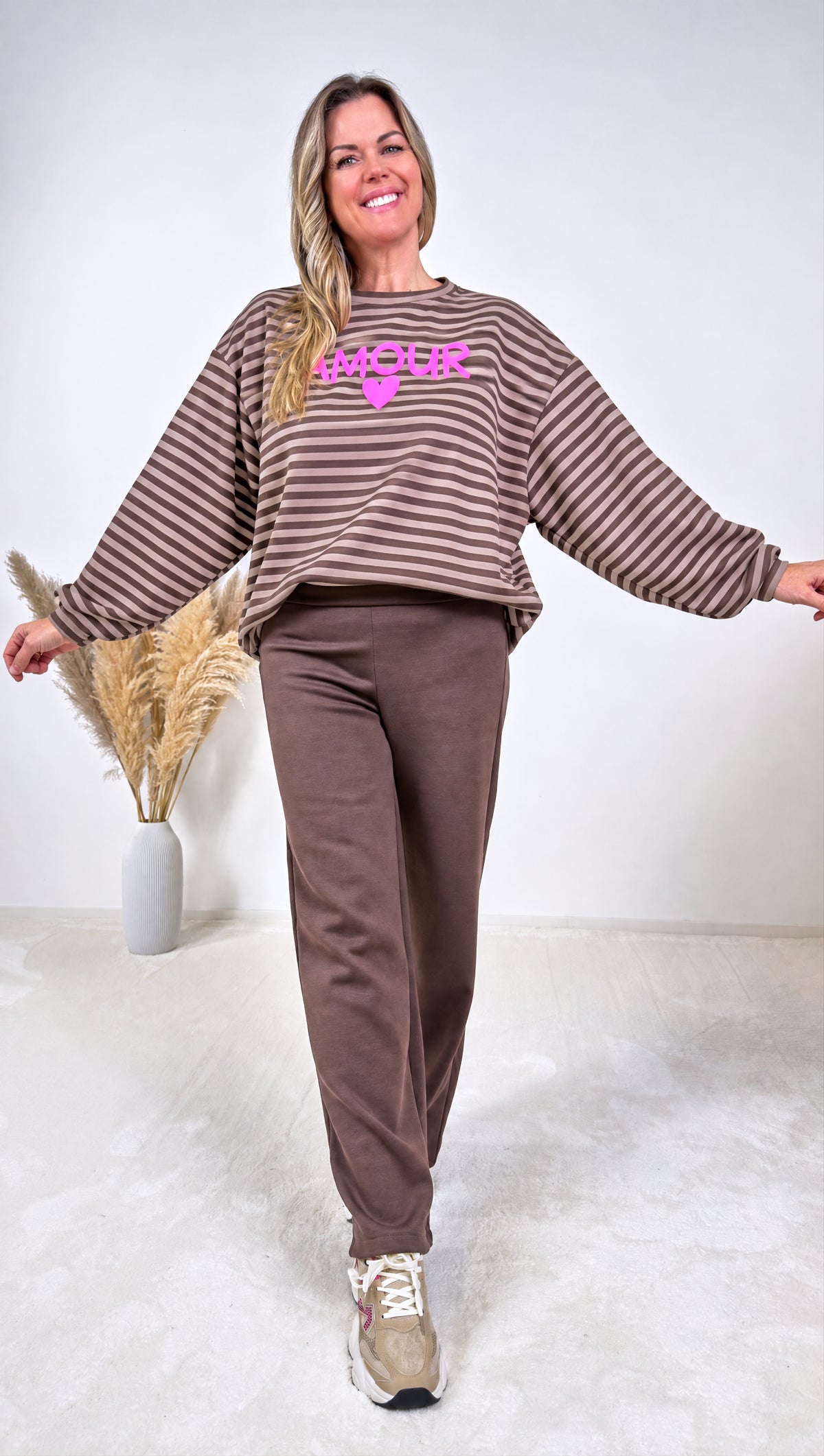 Sweatshirt Amour Stripes *Schoko*