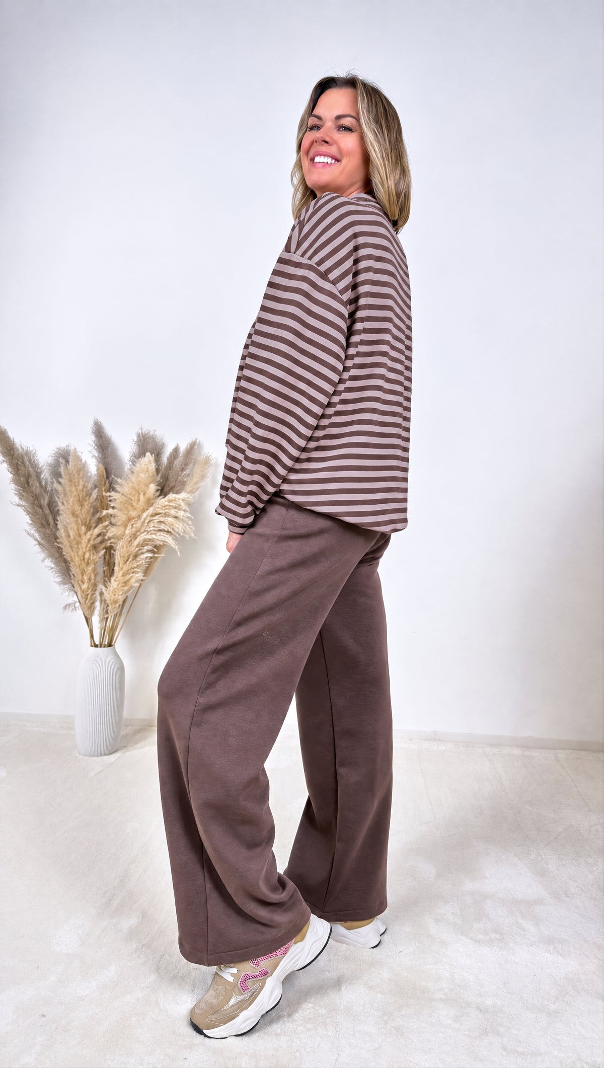 Sweatshirt Amour Stripes *Schoko*