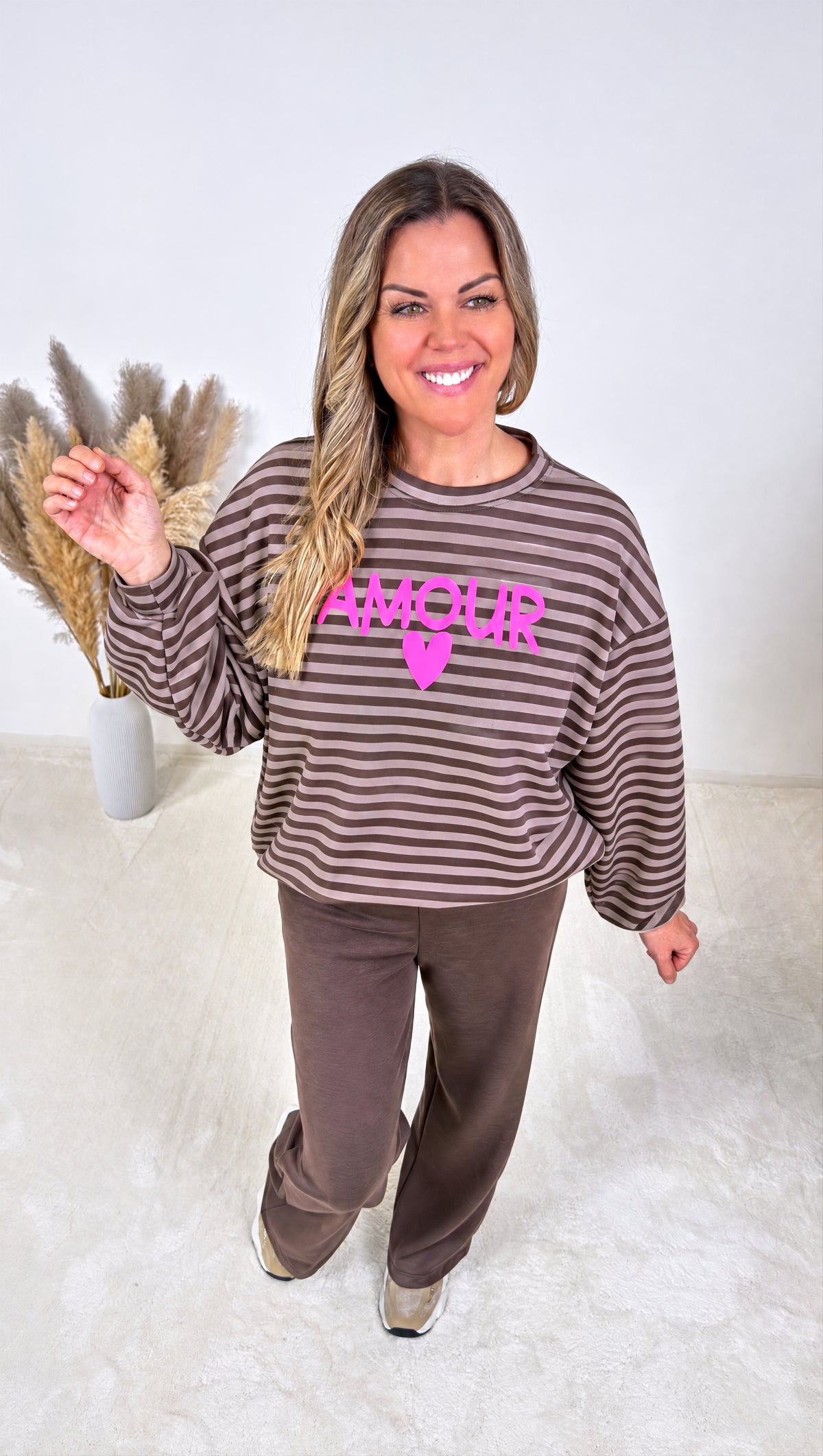 Sweatshirt Amour Stripes *Schoko*