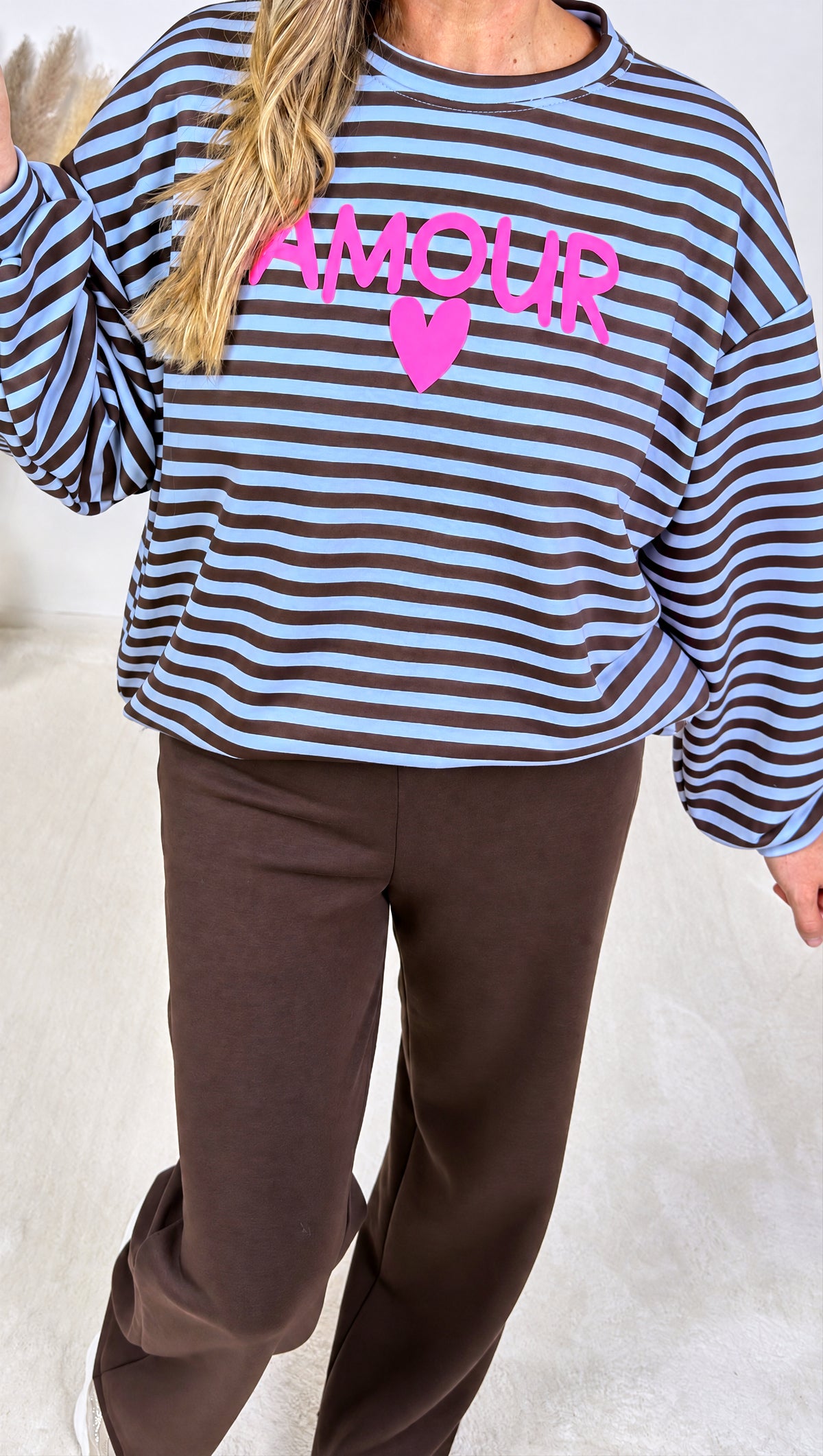 Sweatshirt Amour Stripes *Blau*