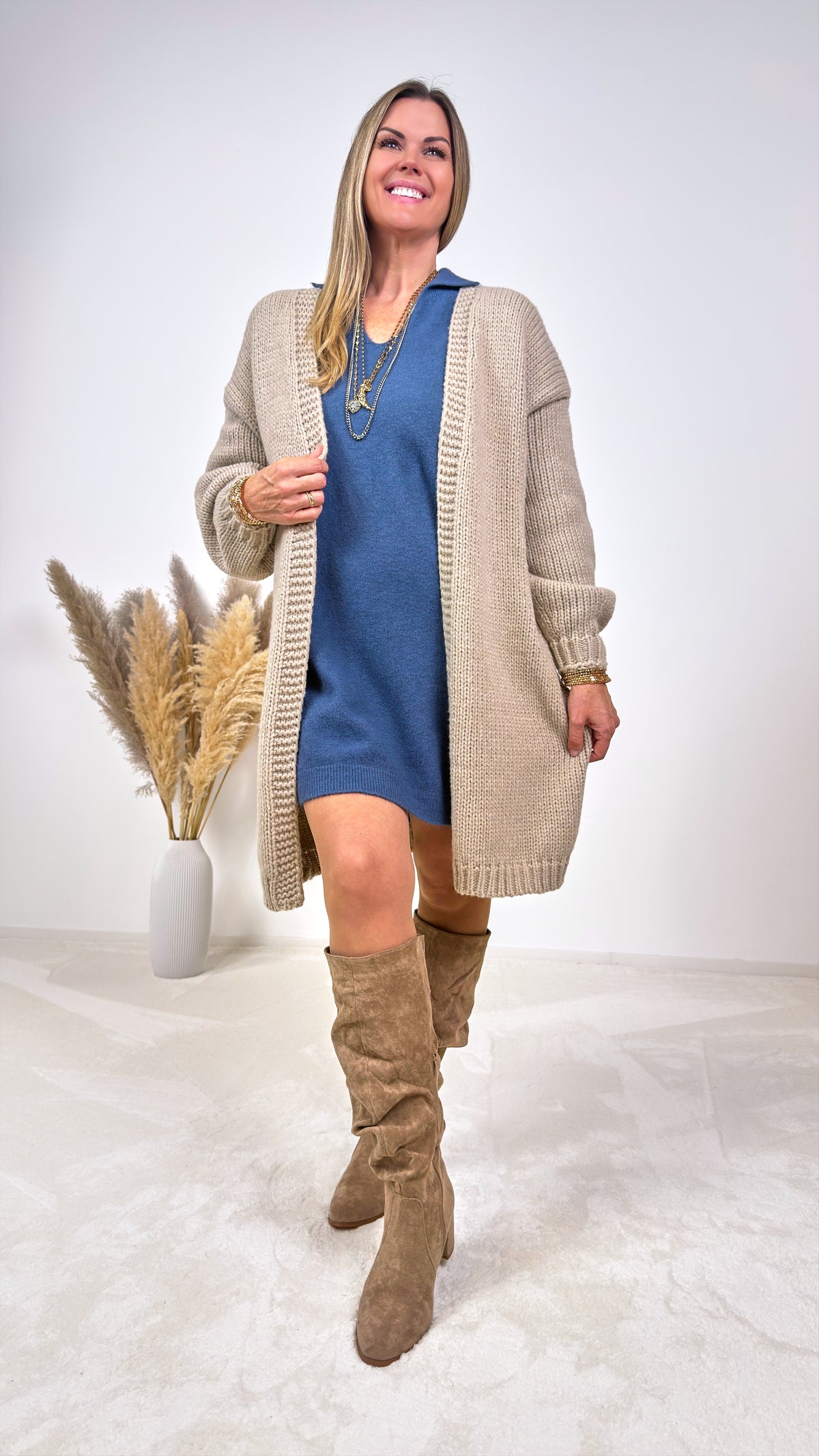 Strickkleid Belvina *Jeansblau*