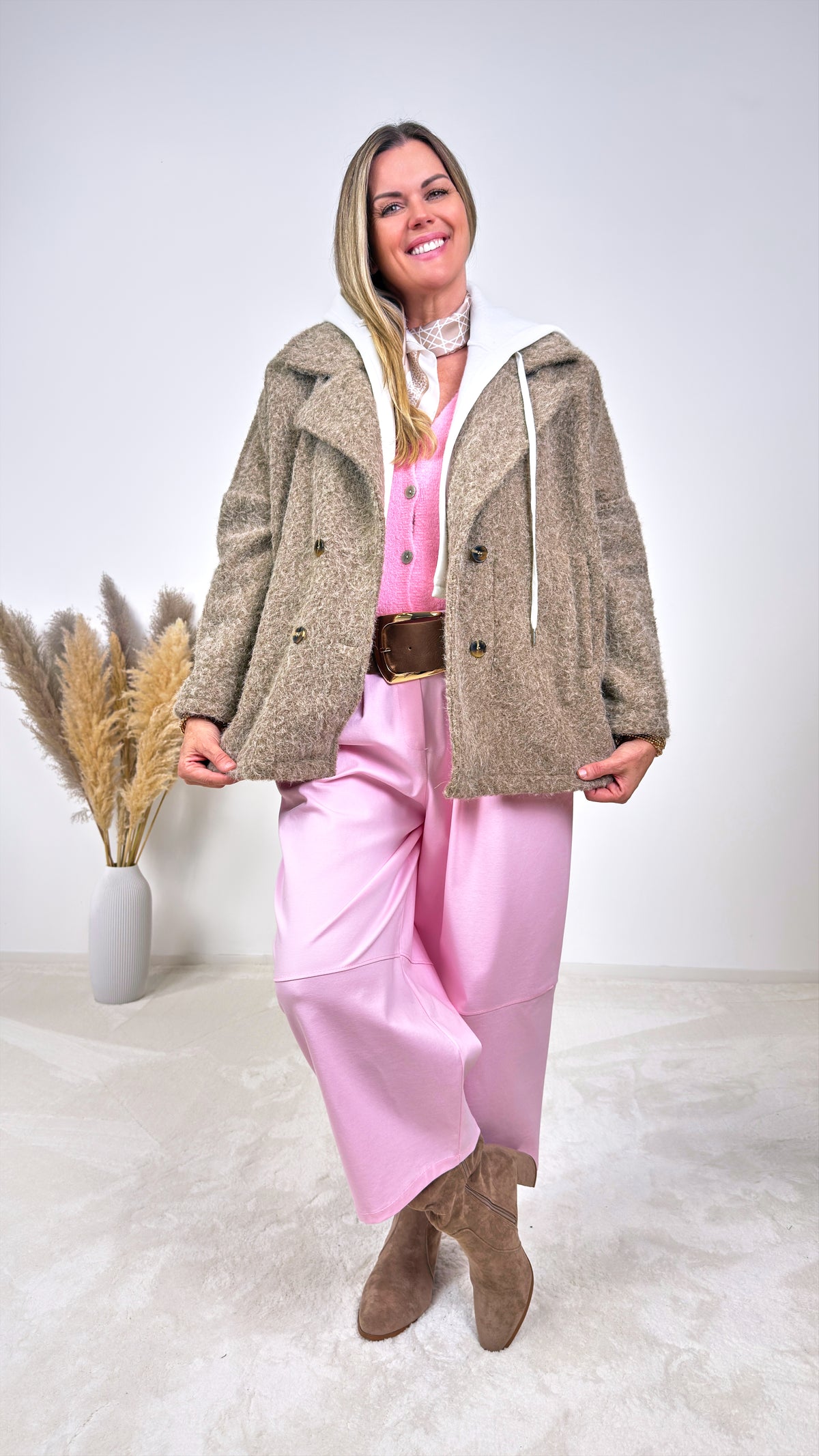 Bouclé-Jacke Calderina *Taupe*