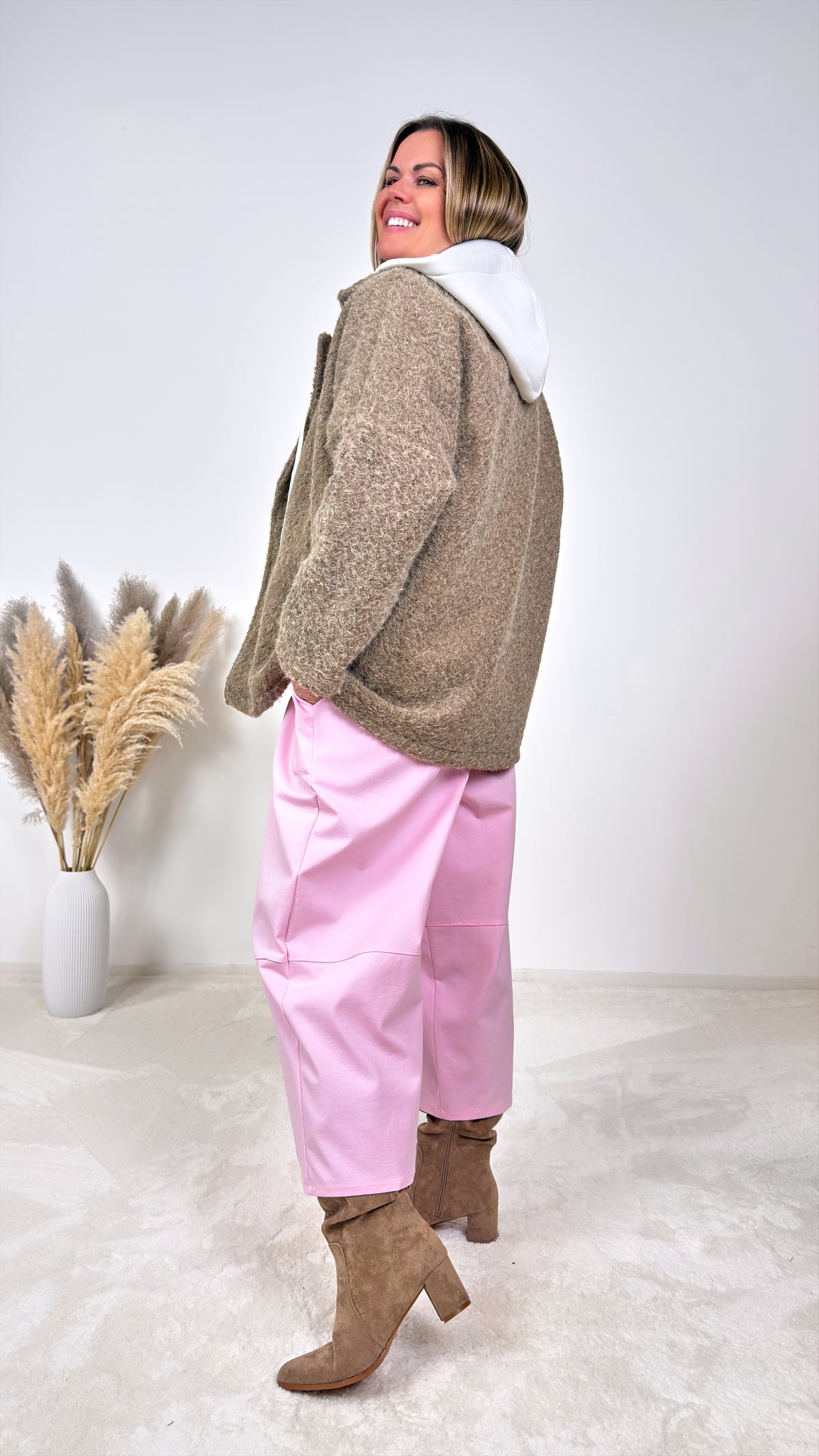 Bouclé-Jacke Calderina *Taupe*