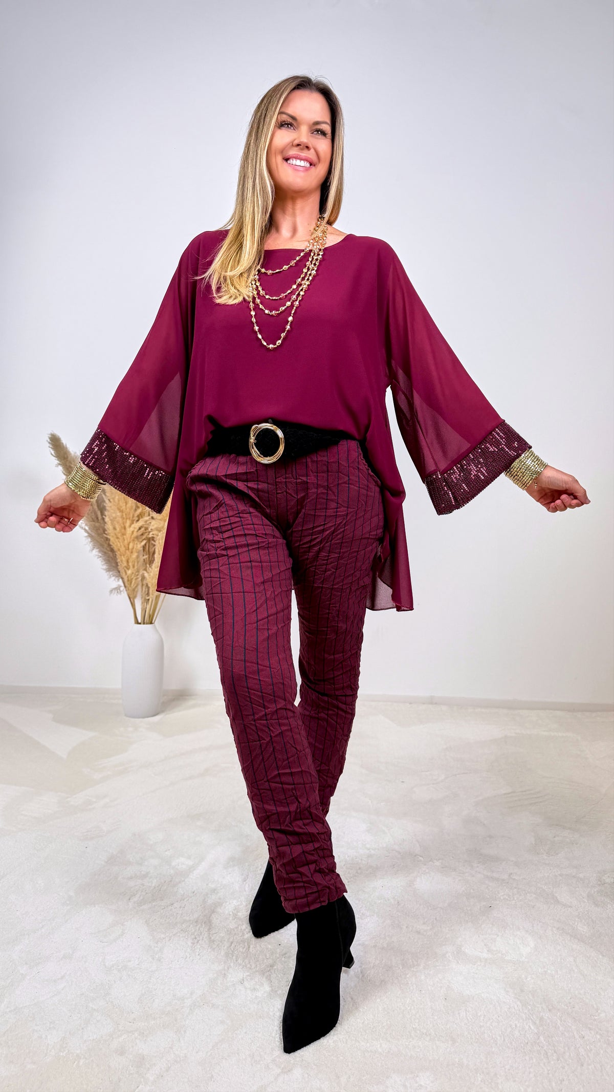 Blusenshirt Solene Marchetti *Bordeaux*