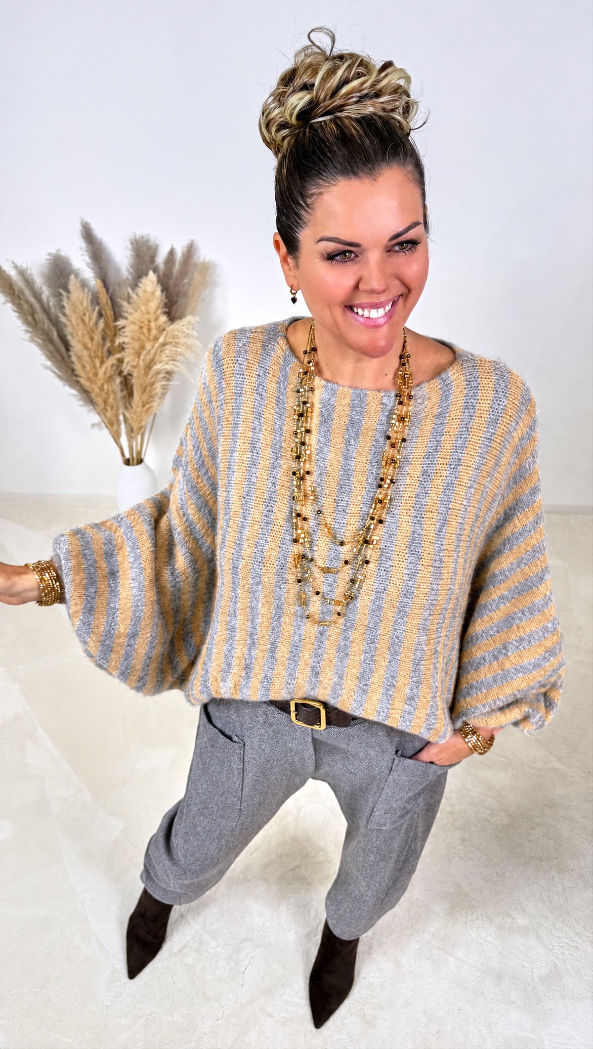 Strickpullover Mirasol *Camel/Grau*