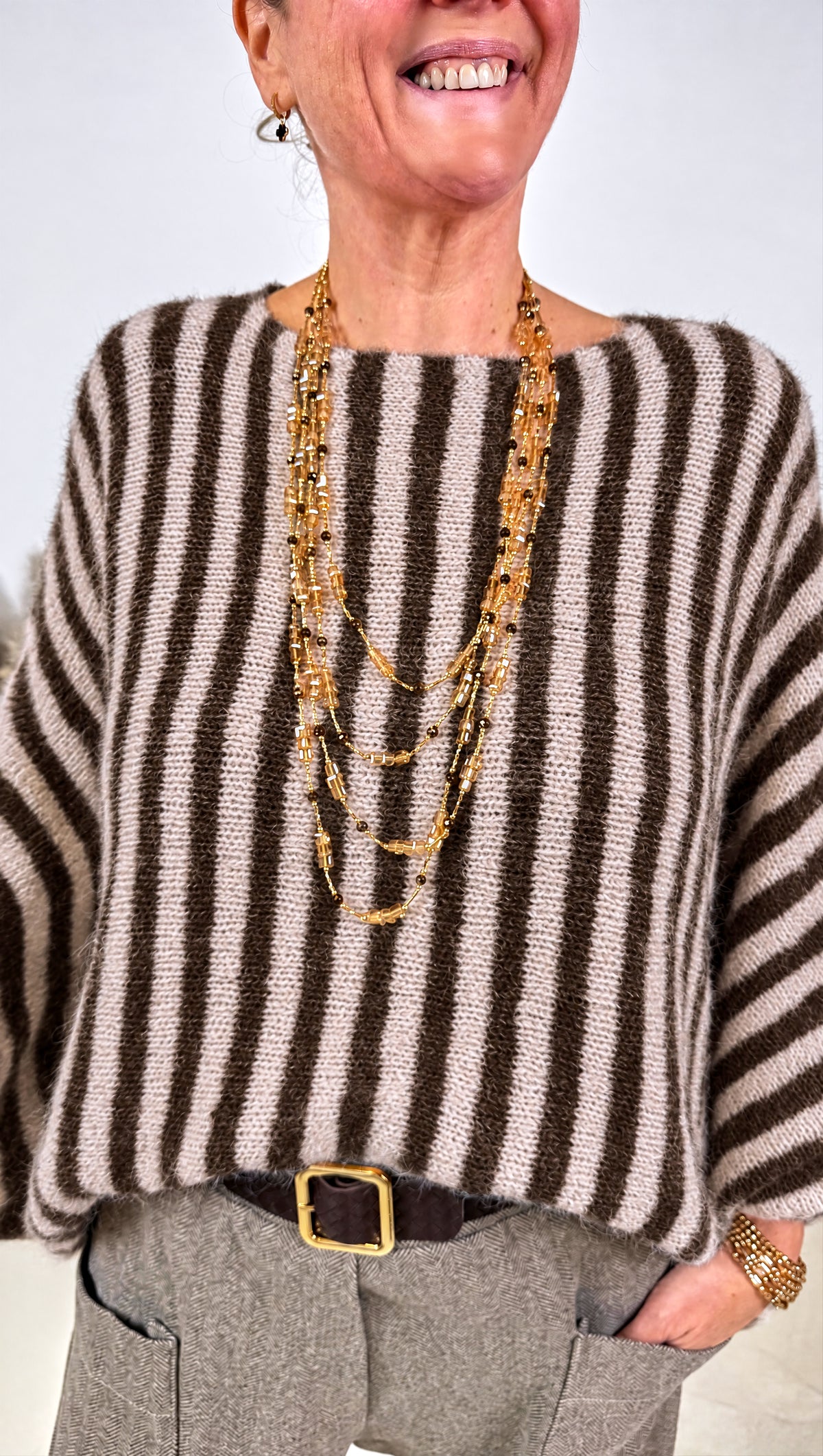 Strickpullover Mirasol *Schoko/Beige*