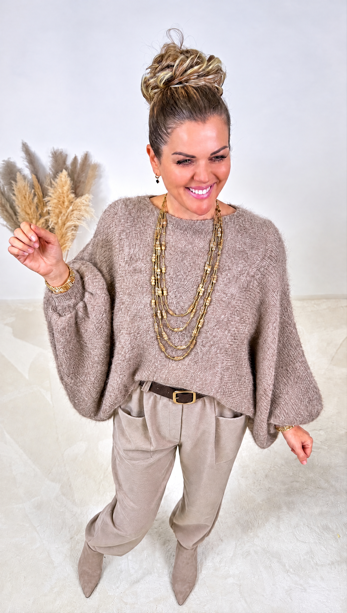 Strickpullover Mohair Dusk *Taupe*