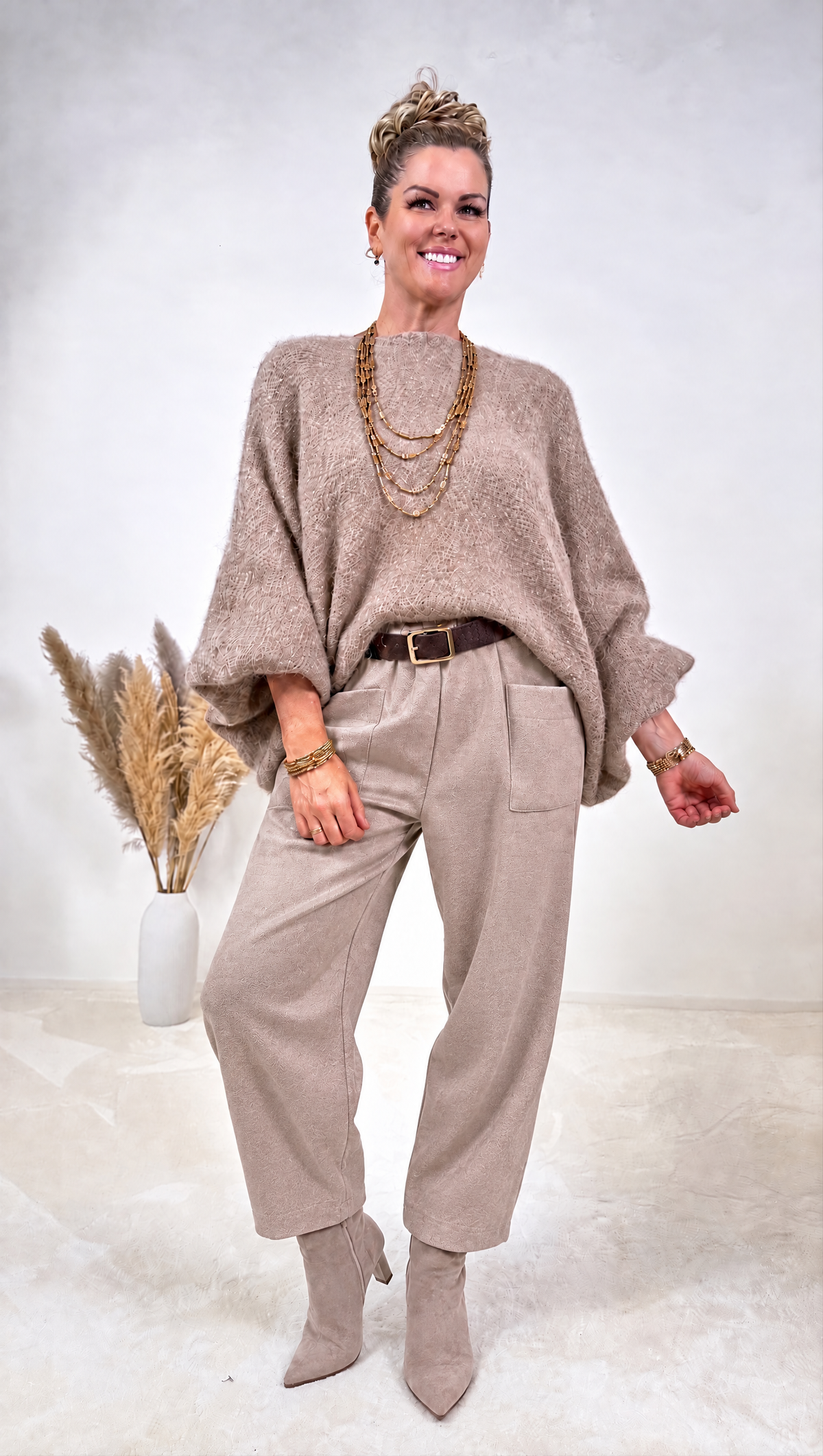 Strickpullover Mohair Dusk *Taupe*