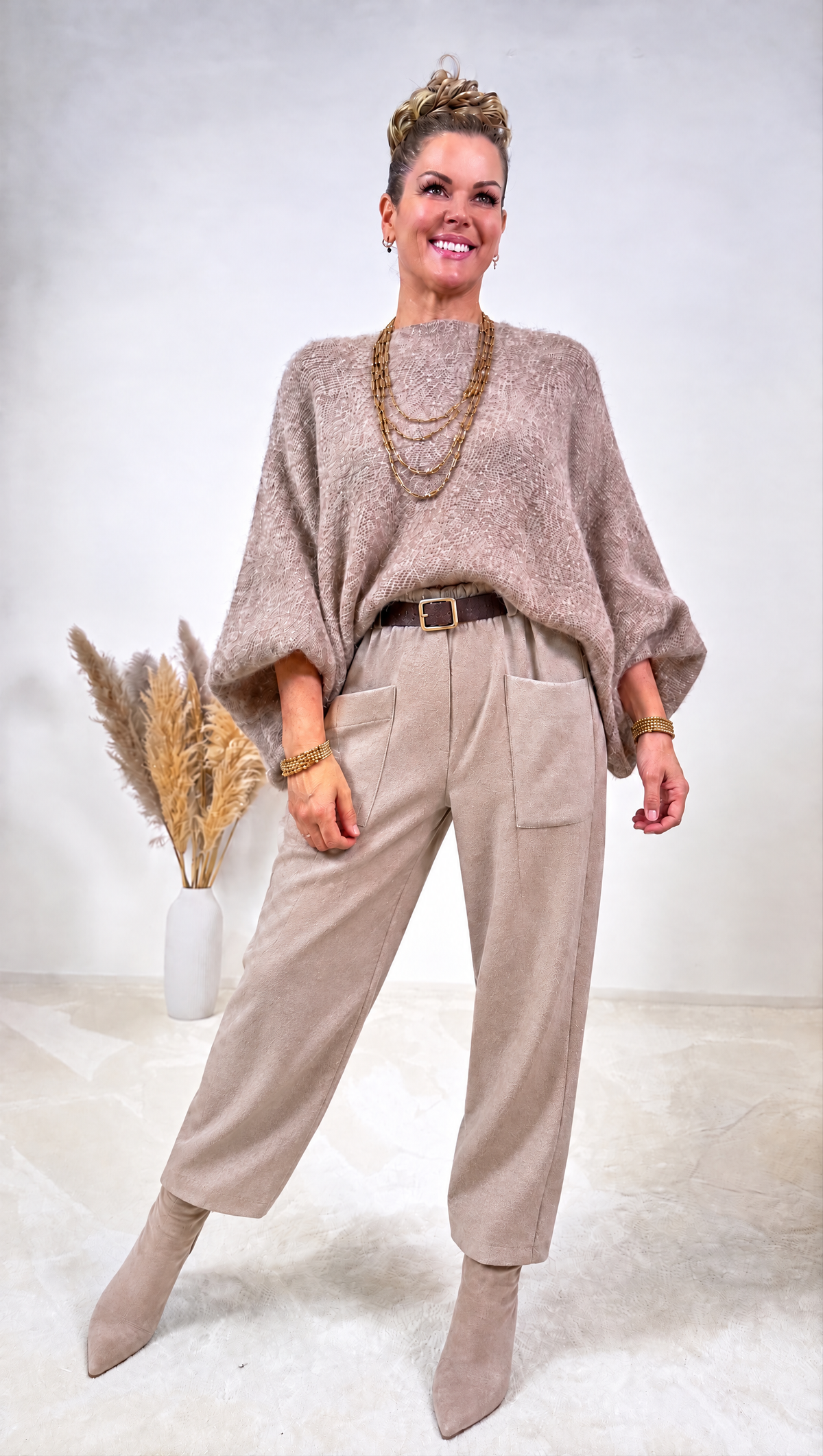 Strickpullover Mohair Dusk *Taupe*