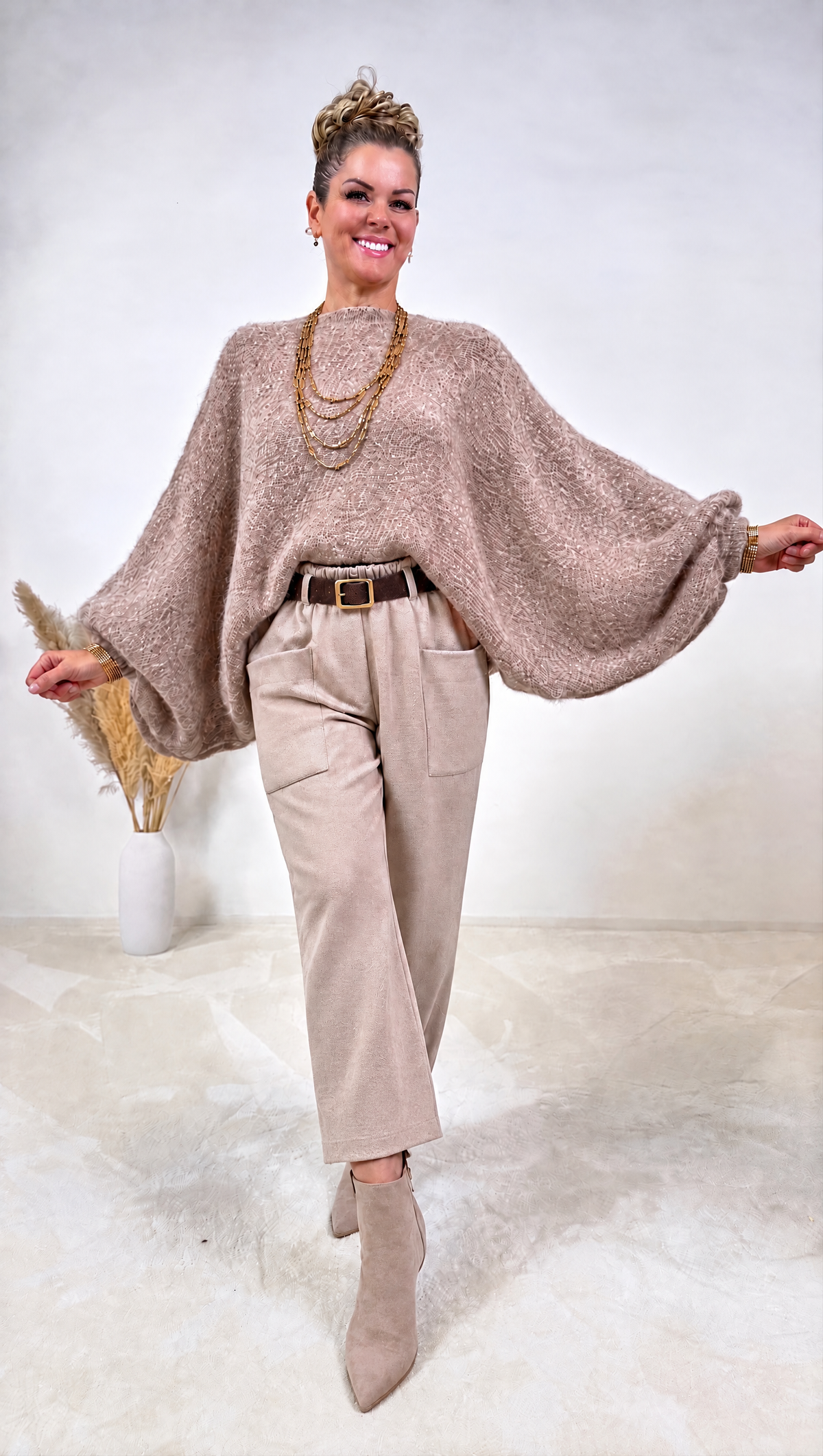 Strickpullover Mohair Dusk *Taupe*