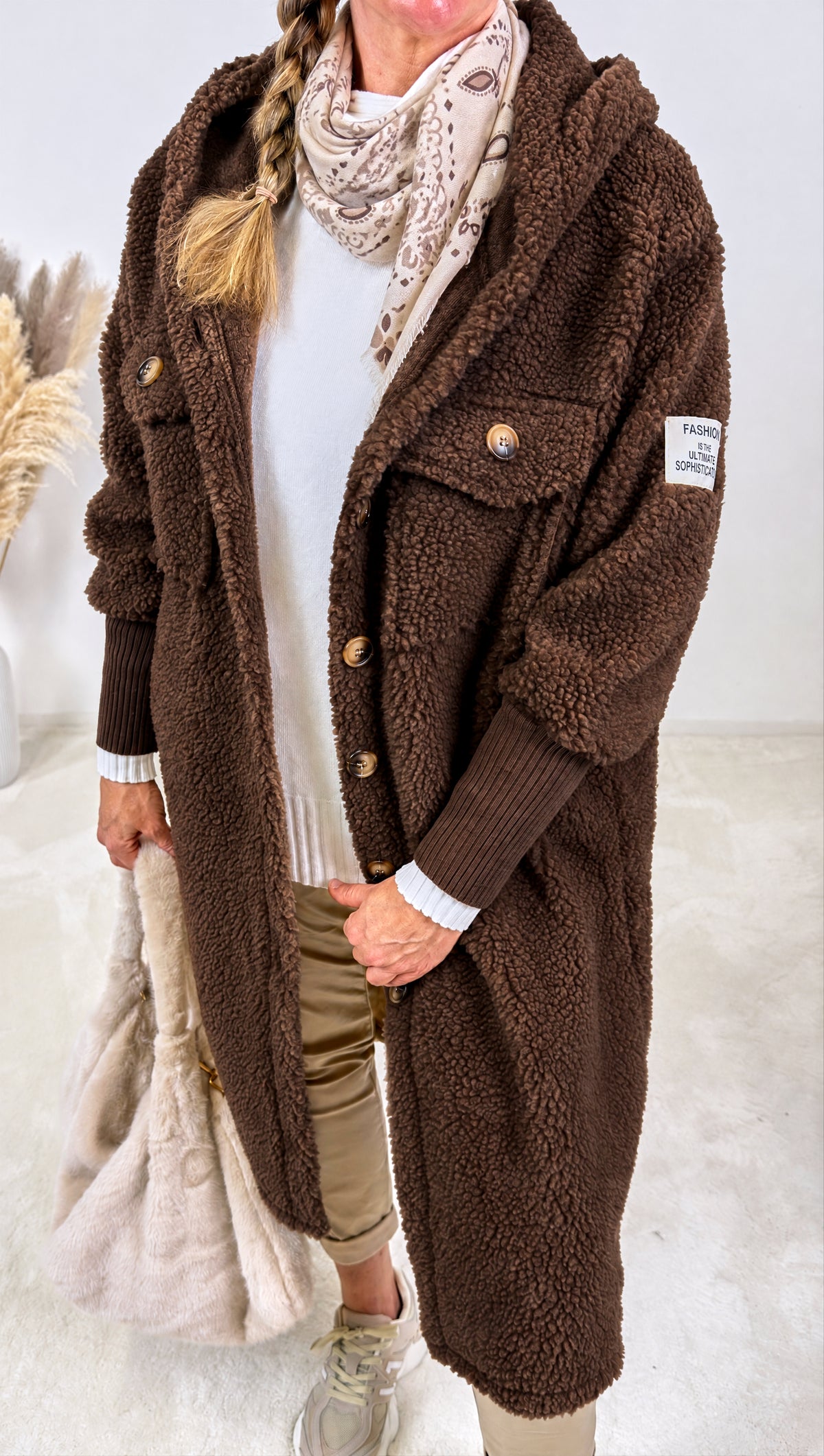 Teddy-Mantel Birken *Schoko*