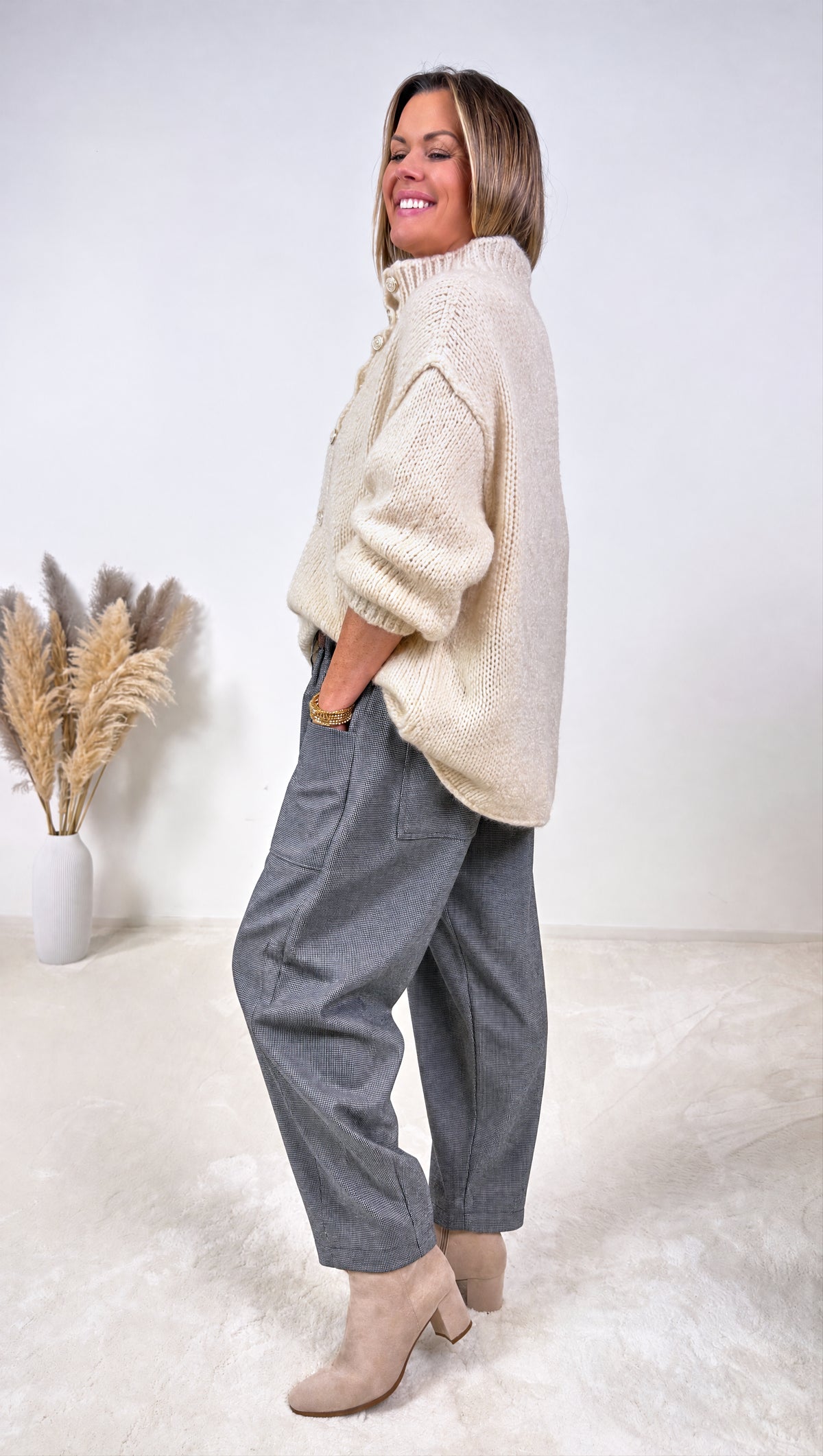 Hose Houndstooth *Grau*