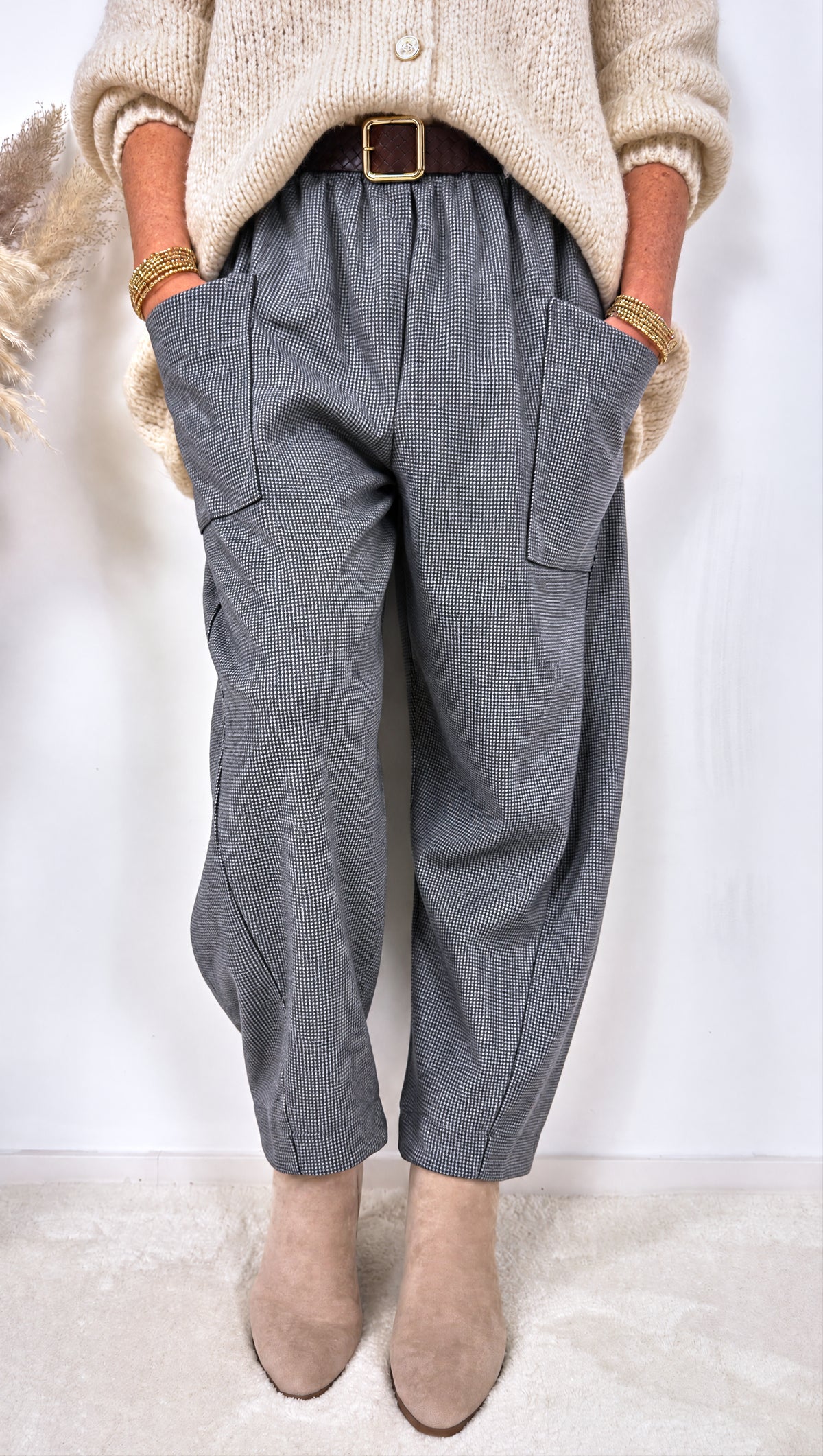 Hose Houndstooth *Grau*
