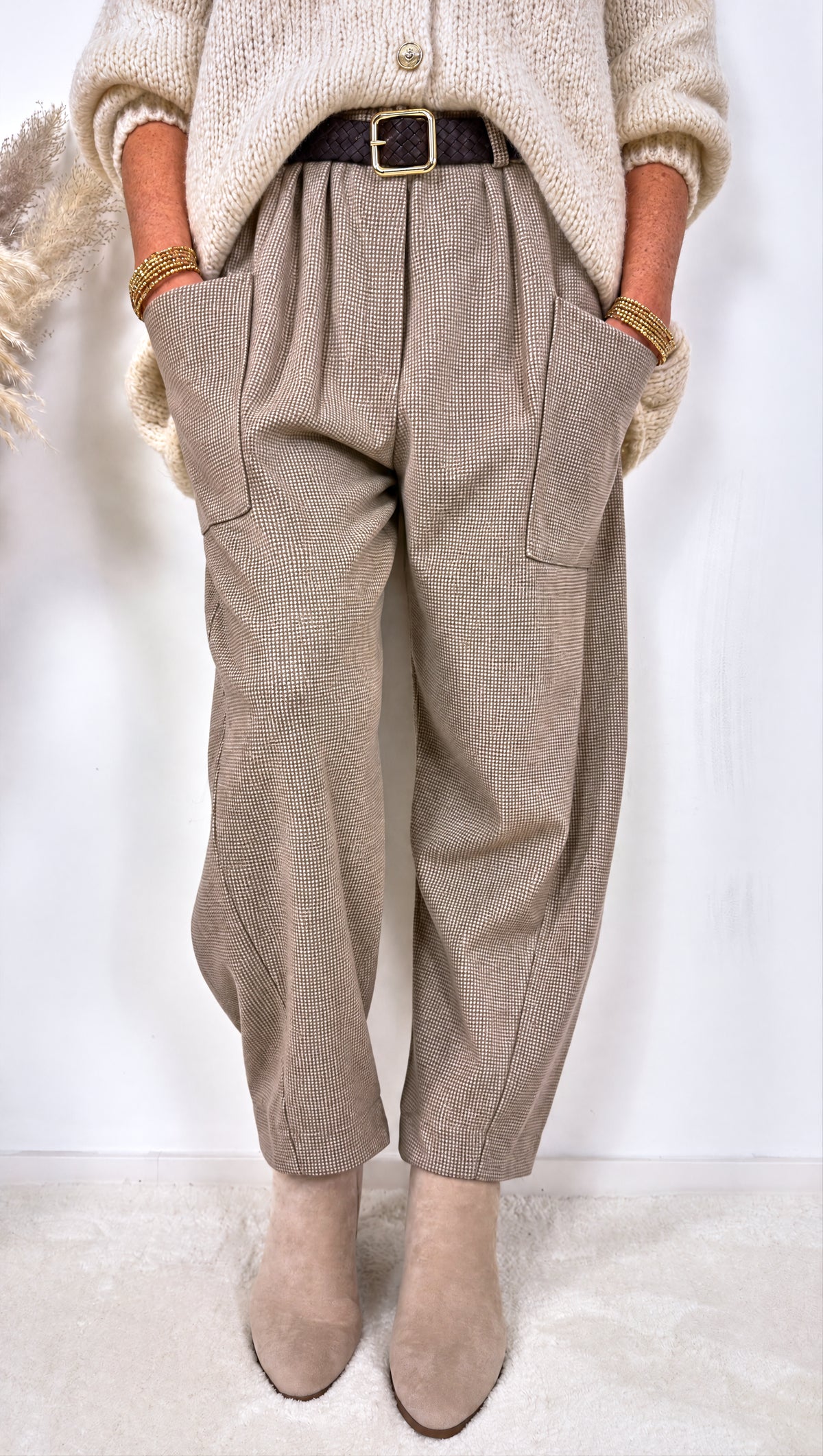 Hose Houndstooth *Taupe*