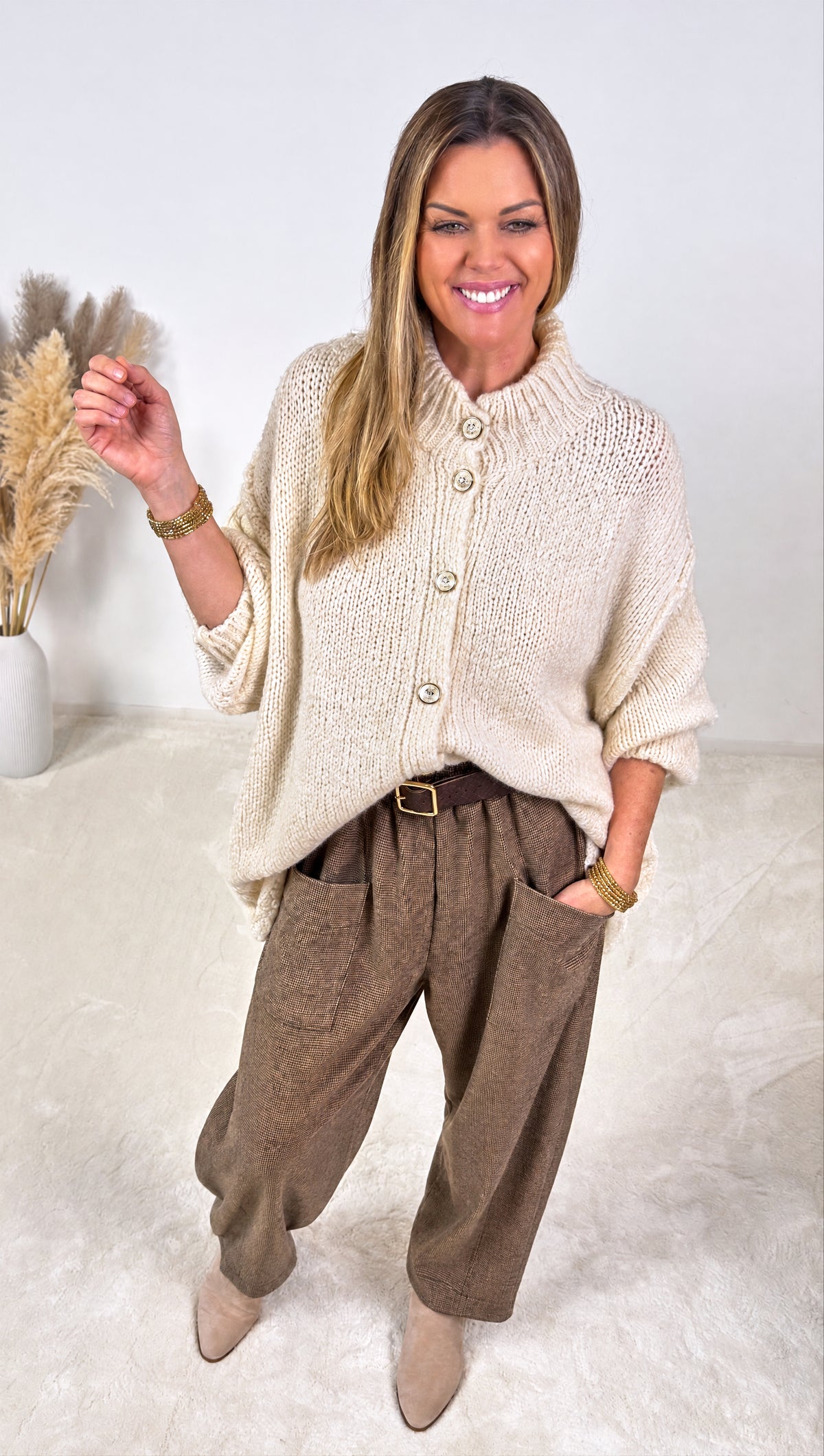 Hose Houndstooth *Camel*