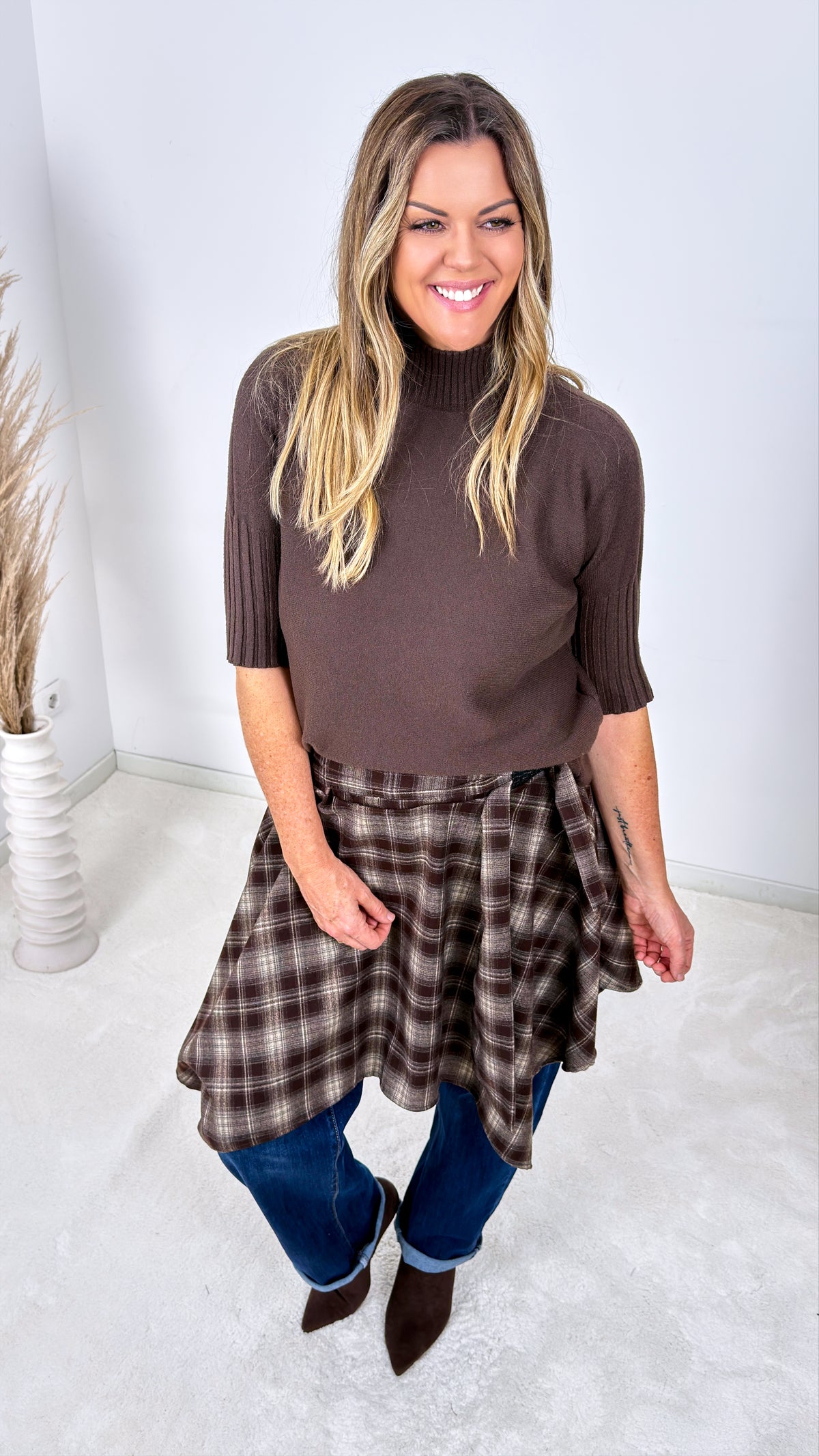 Rollkragen-Pullover Rachel *Schoko*