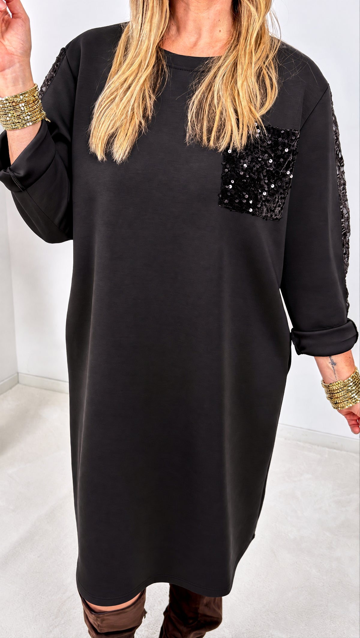 Sweat-Kleid October Fleur *Schwarz*