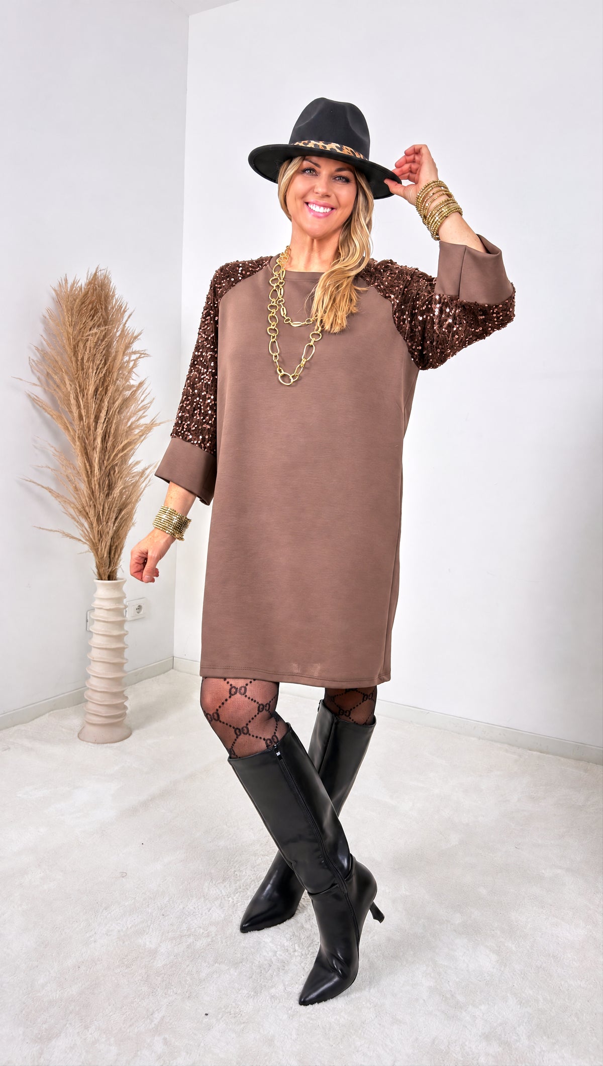 Sweat-Kleid Bristol *Schoko*
