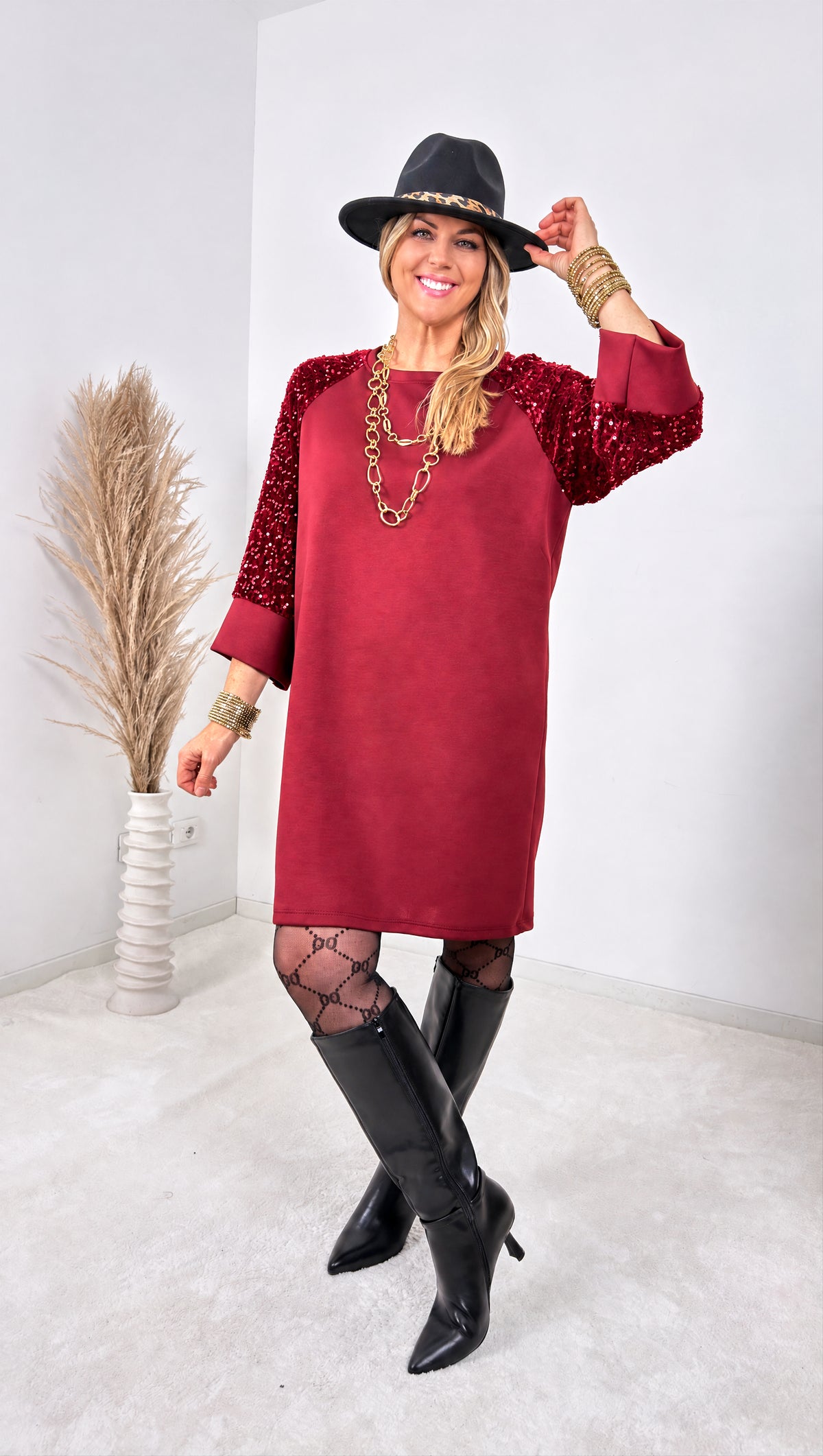 Sweat-Kleid Bristol *Bordeaux*