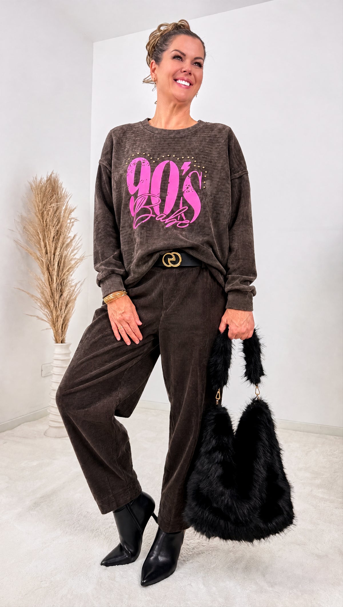 Pullover Nineties Vibe *Schoko* - Power of Princess