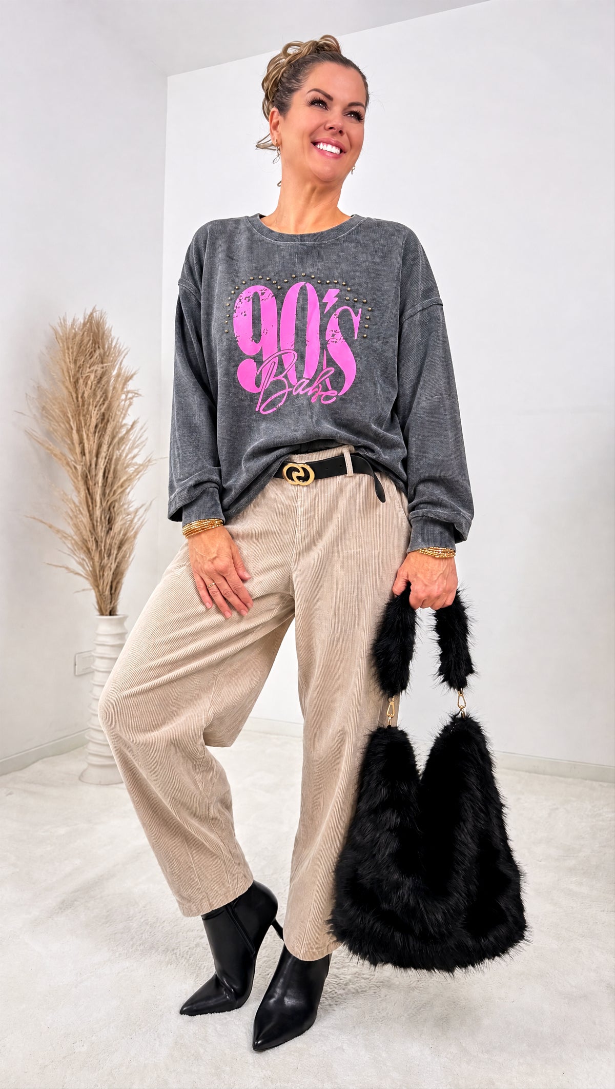 Pullover Nineties Vibe *Grau* - Power of Princess