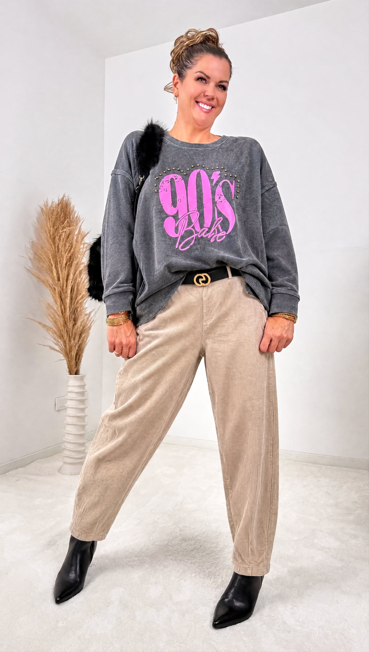 Pullover Nineties Vibe *Grau* - Power of Princess