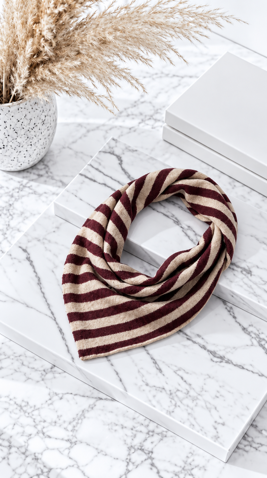 Dreieckschal Maeander Stripe *Bordeaux* - Power of Princess