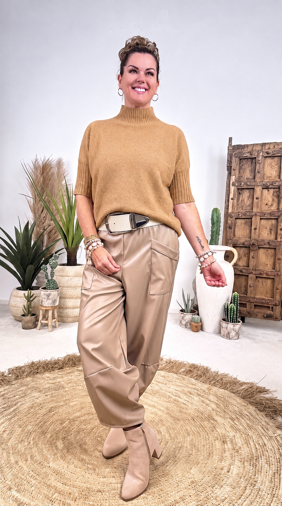 Rollkragen-Pullover Rachel *Camel*