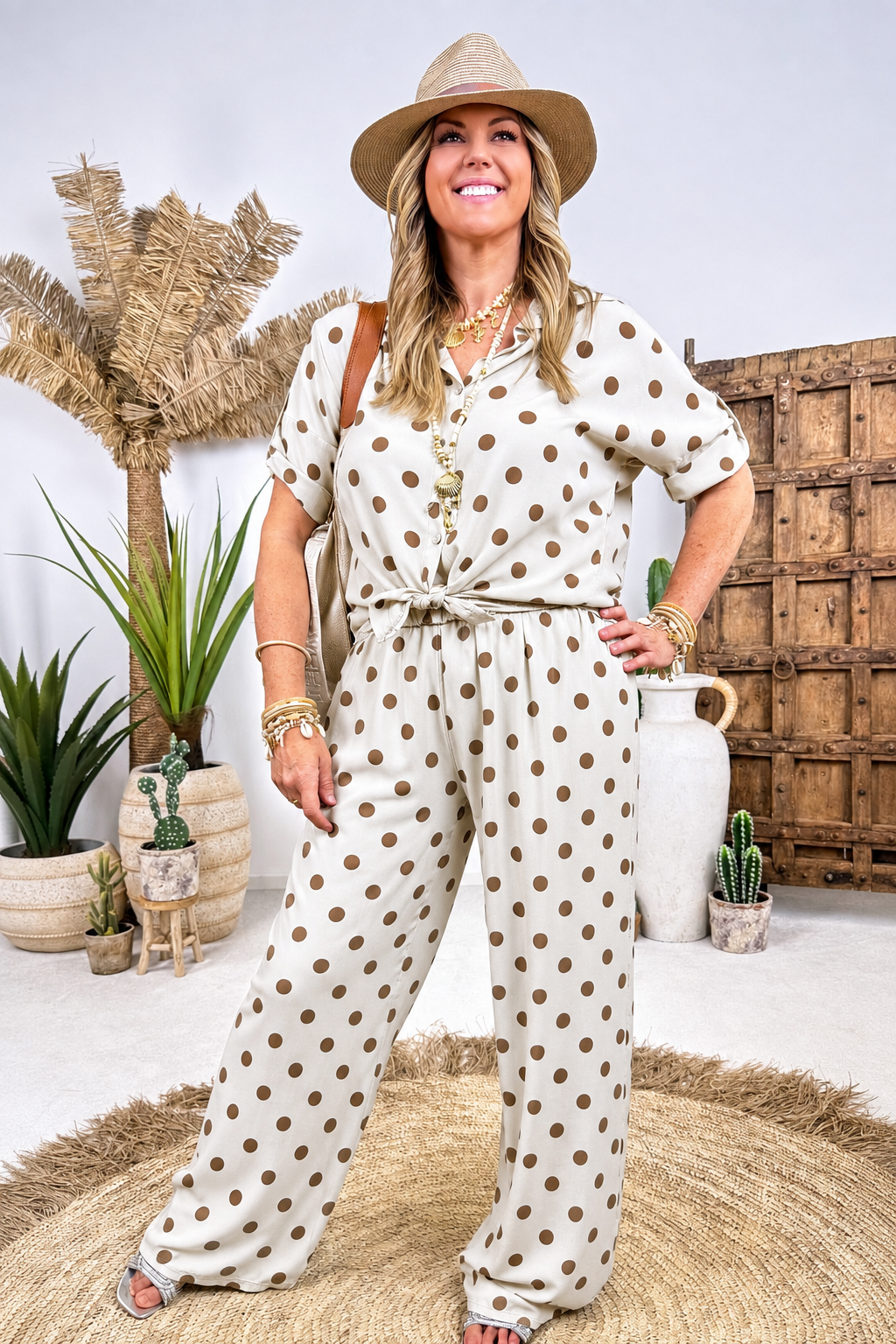 Bluse Pretty Charm *Beige/Punkte*