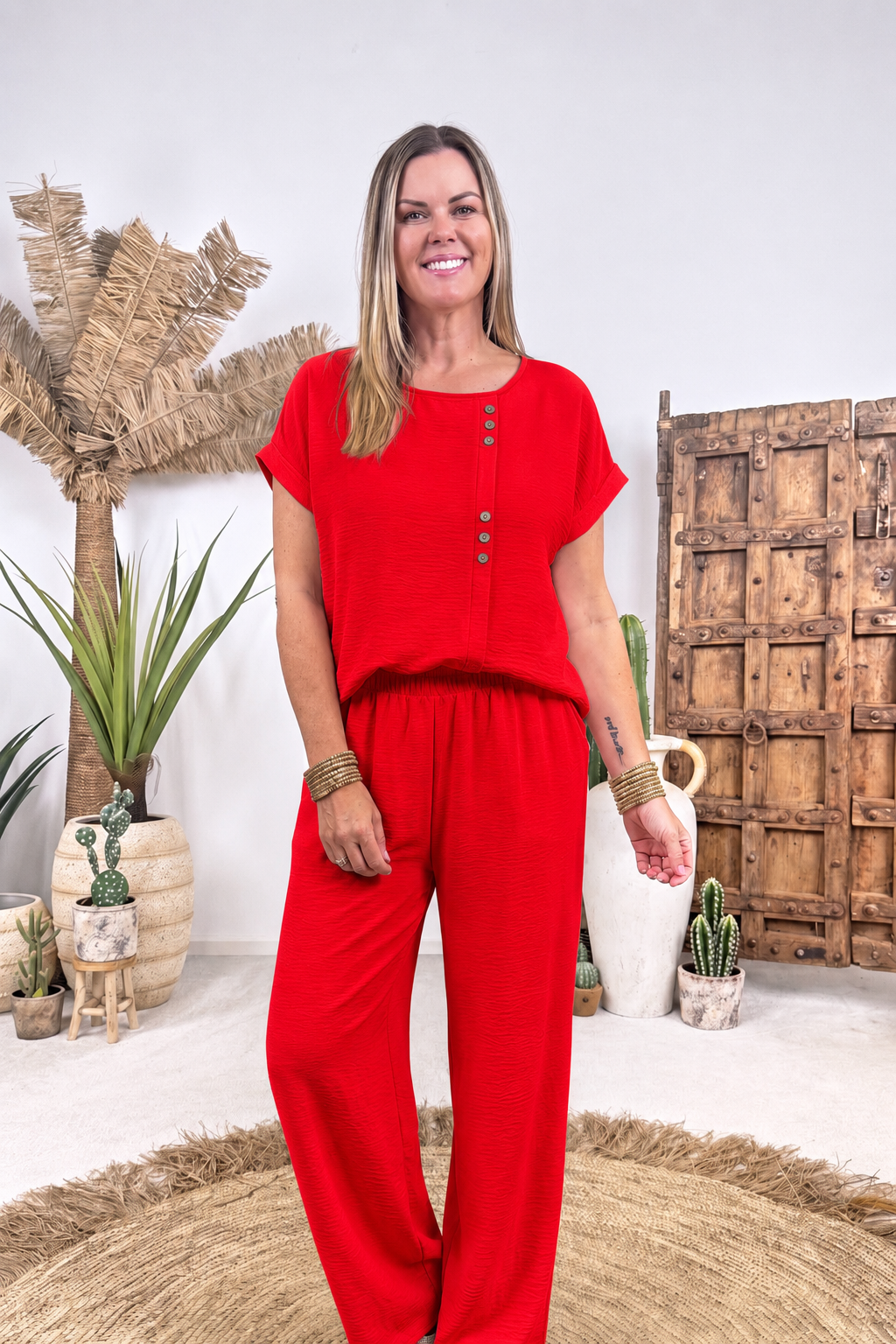 Weite Hose Dolce Basic Love *Rot*