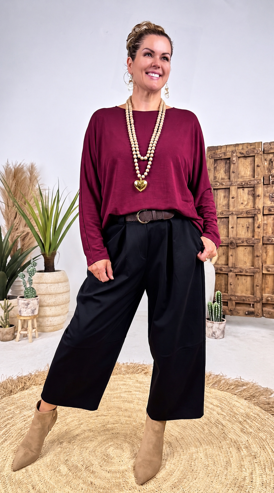 Langarmshirt Summer Moon *Bordeaux*
