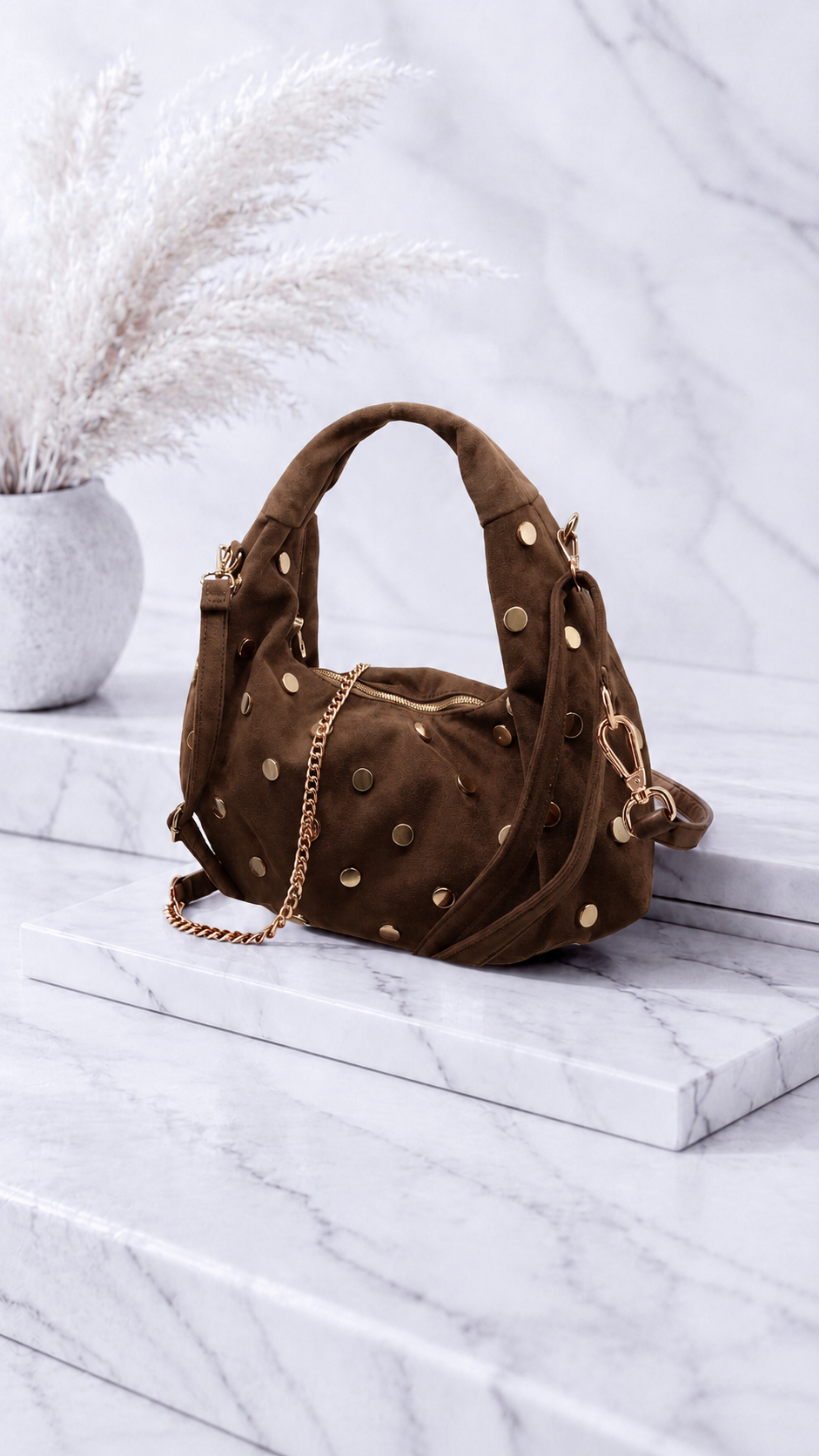 Handtasche Velour Star *Taupe*