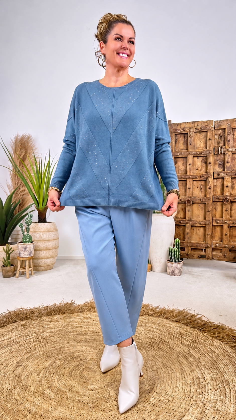 Strickpullover Fjordlicht *Jeansblau*
