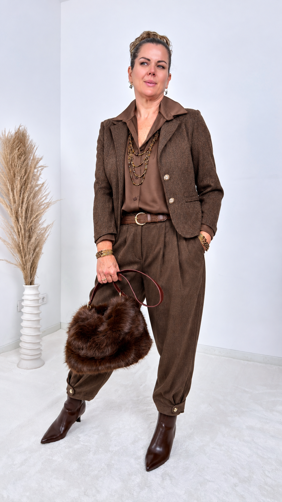 Hose Chic Button *Schoko*