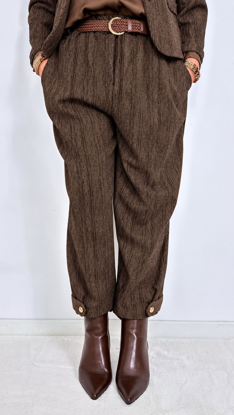 Hose Chic Button *Schoko*