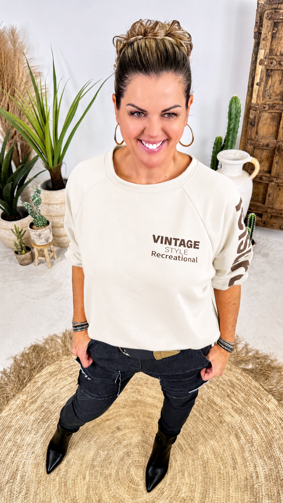 Sweatshirt Vintage Style *Beige*