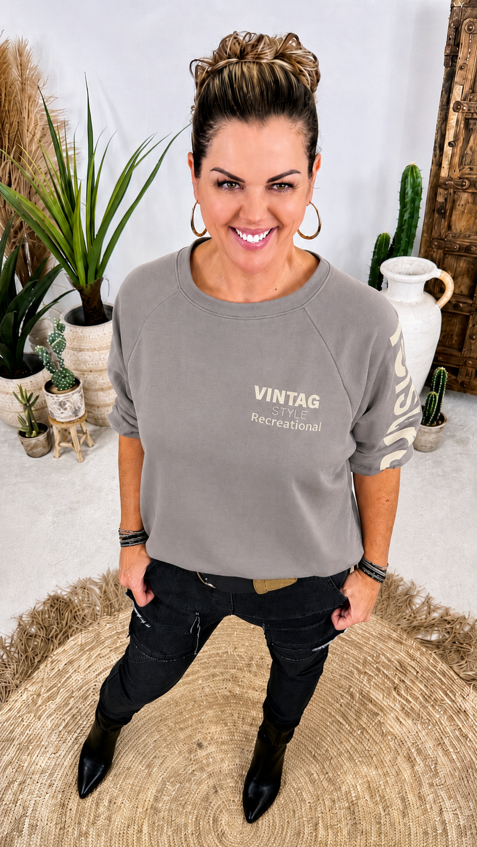 Sweatshirt Vintage Style *Taupe*